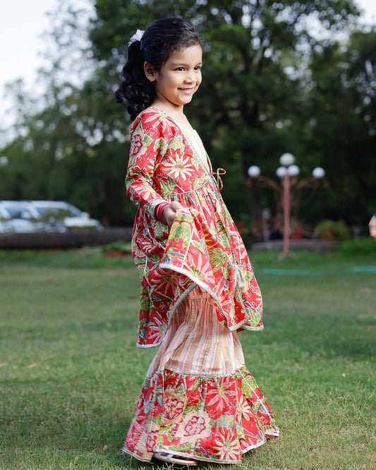 Nixi Handblock Cotton Sharara Set My Store