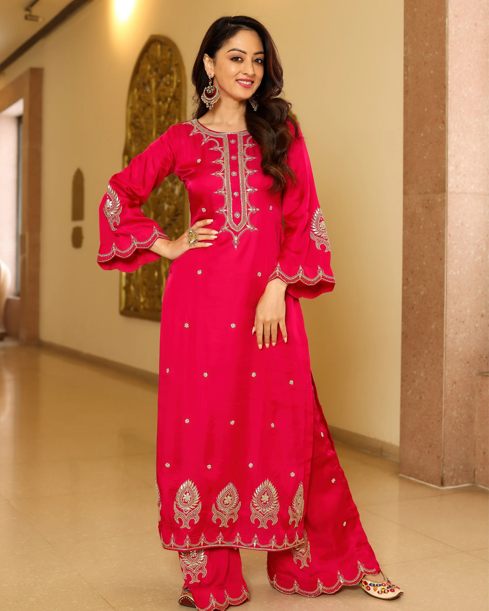 Bubbly Pink Handwork Kurta Set My Store