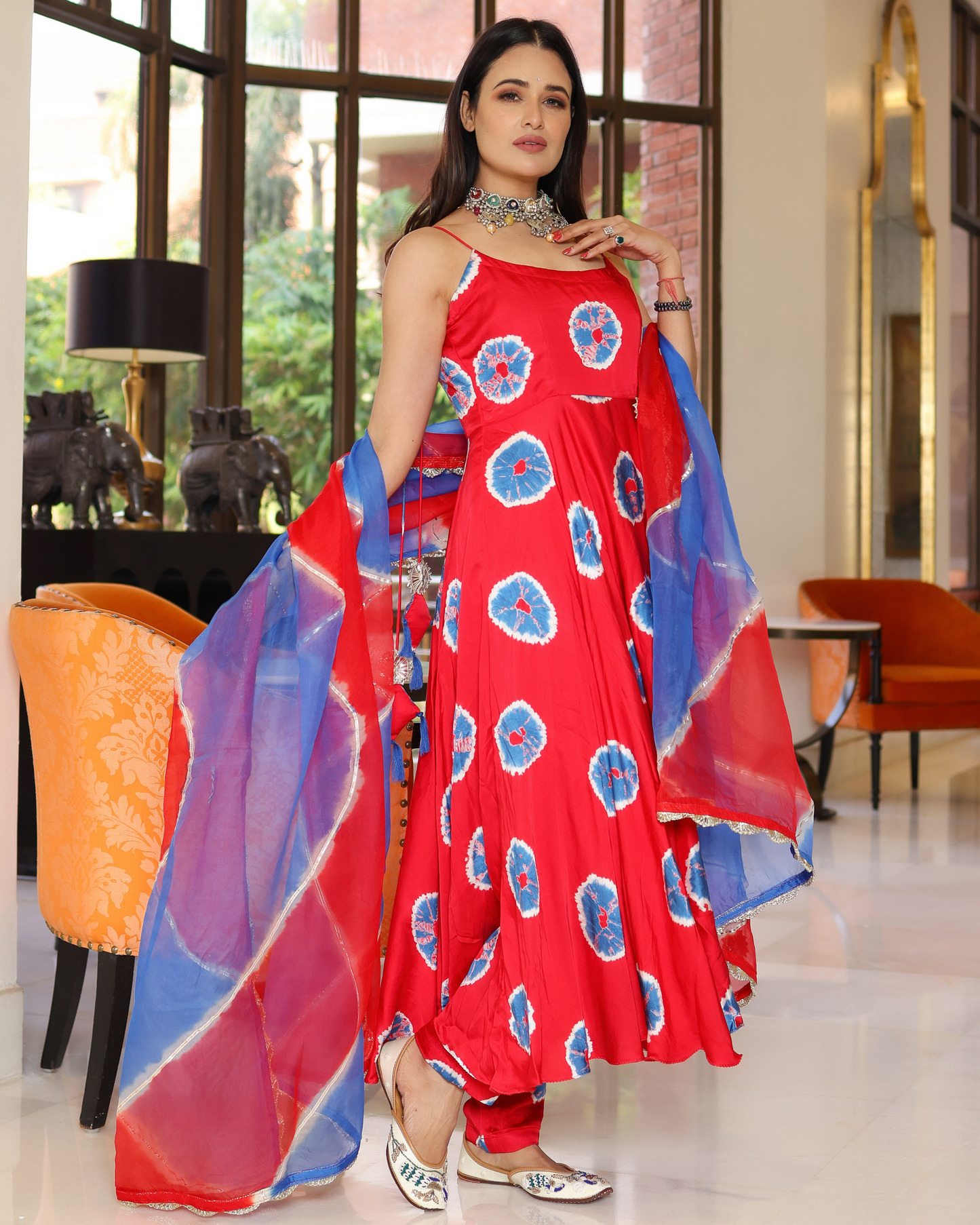 Red Cherry Tie And Dye Suit Set My Store