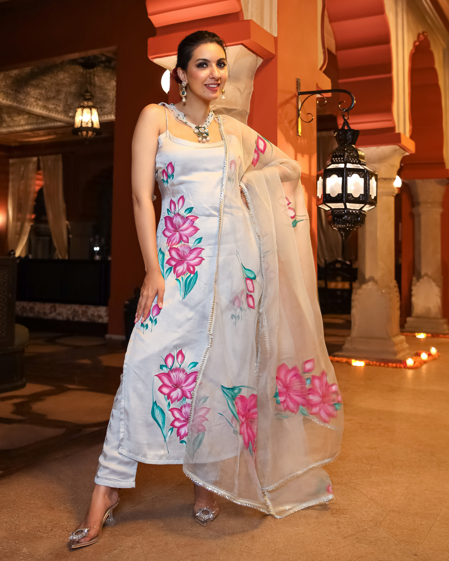 Arabic Grey Handpainted Suit Set Quick Cart