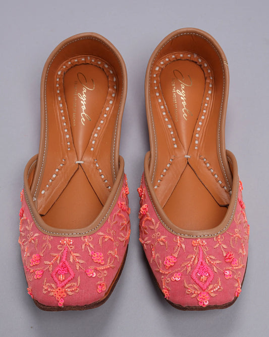 Tinsel Pink Handcrafted Jutti My Store