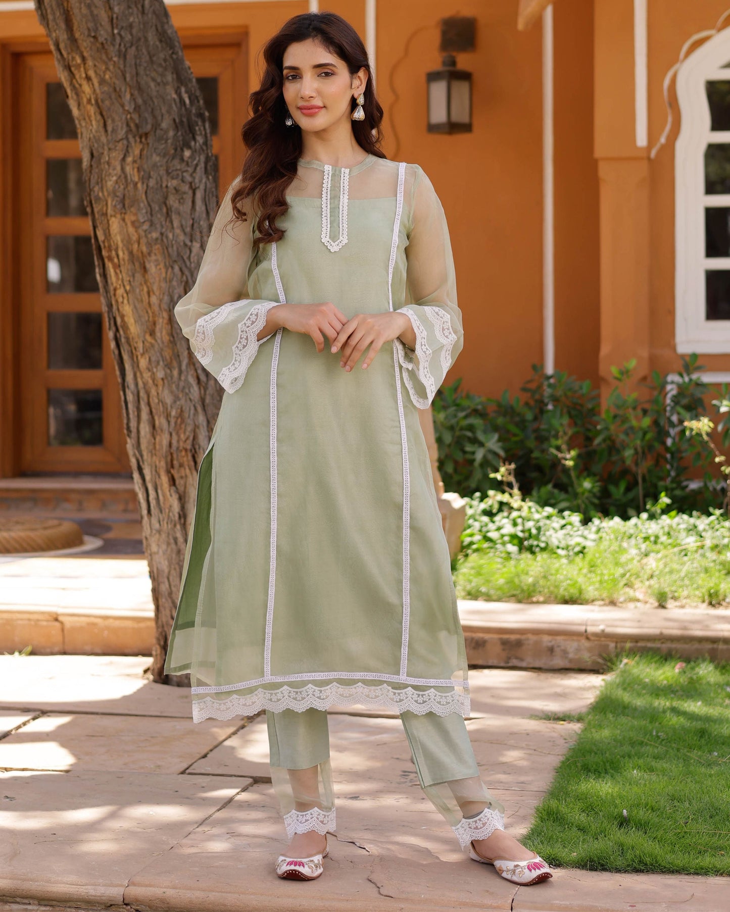 Lucy Organza Straight Kurta Set My Store