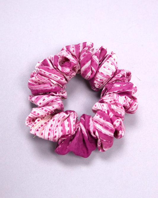 Orchid Bloom Cotton Handblock Scrunchie My Store