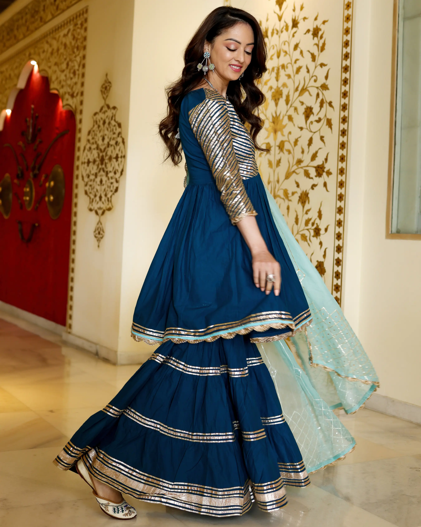 Royale Blue Gotapatti Suit Set My Store