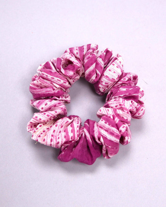 Orchid Bloom Cotton Handblock Scrunchie My Store