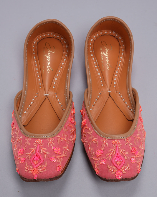 Tinsel Pink Handcrafted Jutti My Store