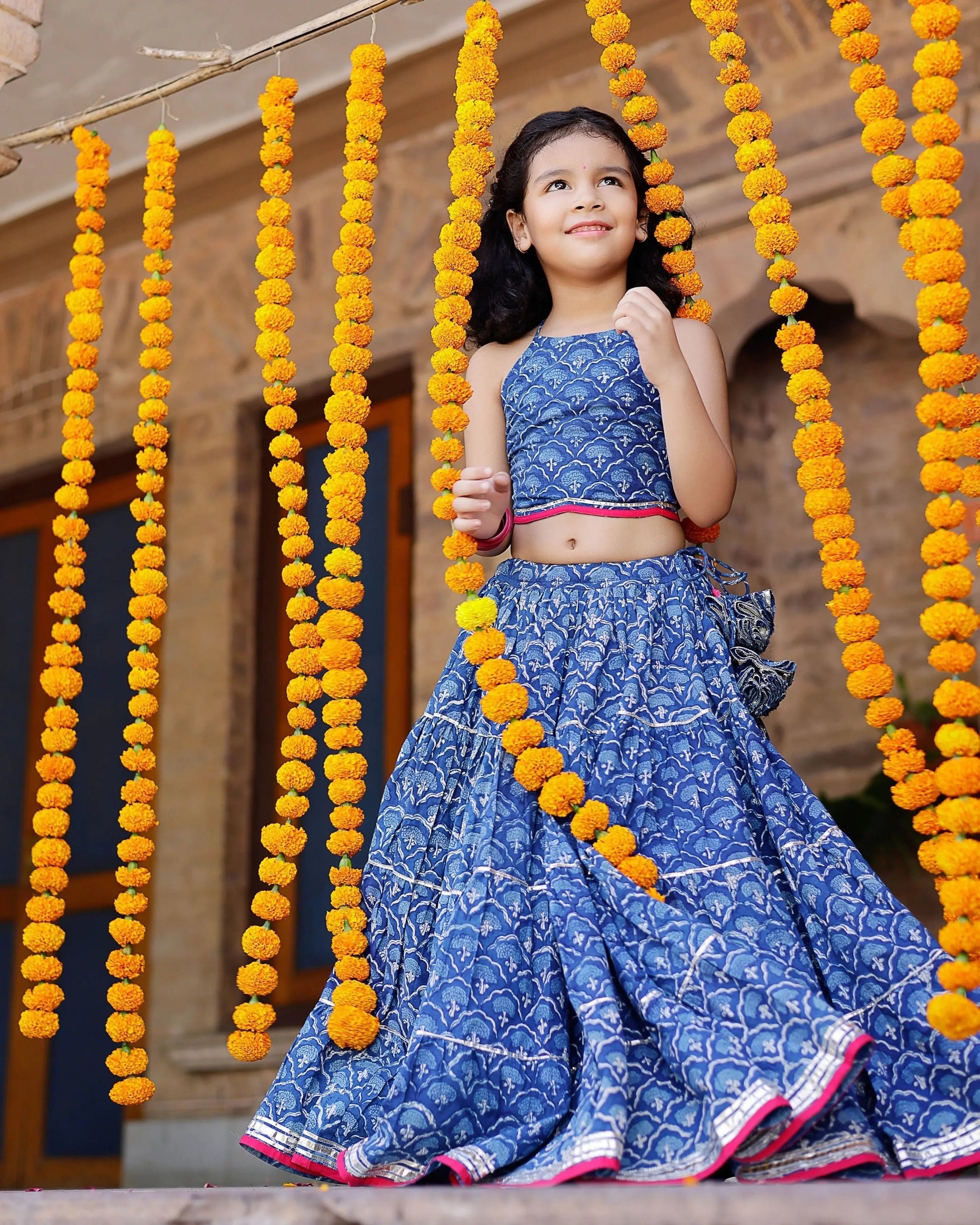 Moana Handblock Cotton Lehenga Set My Store