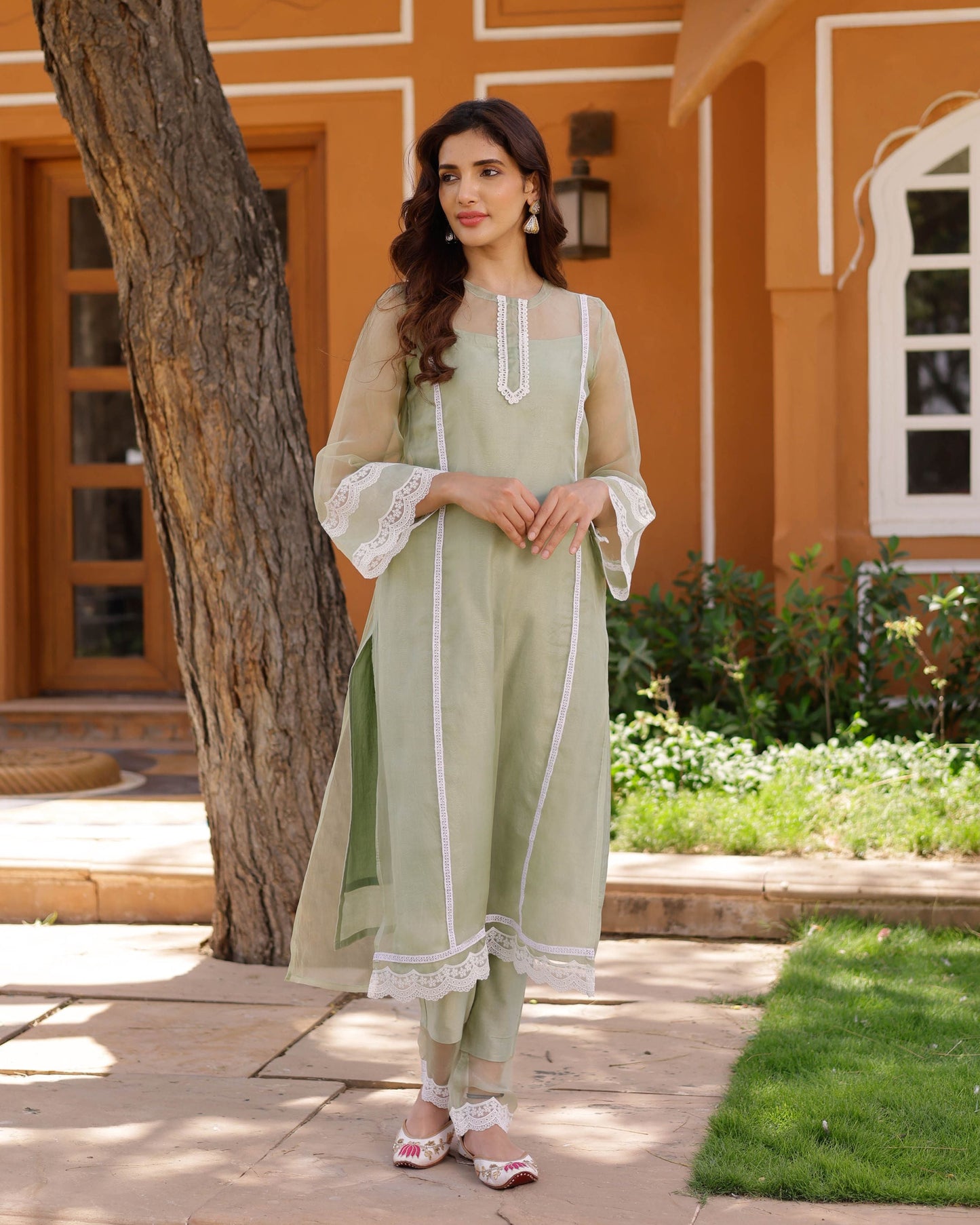 Lucy Organza Straight Kurta Set My Store