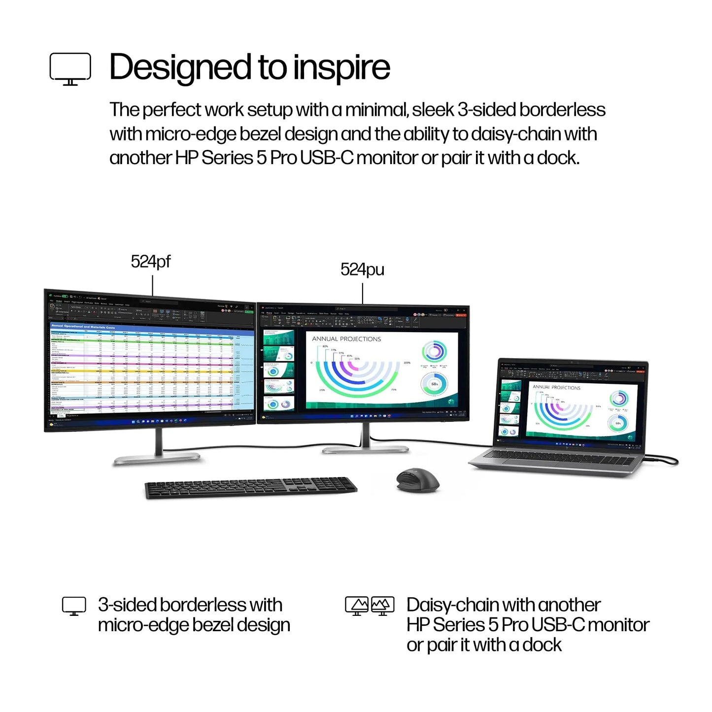 HP S5 Pro 524PF 23.8" 75Hz 1080p FHD IPS Panel 100% sRGB Anti Glare Monitor My Store