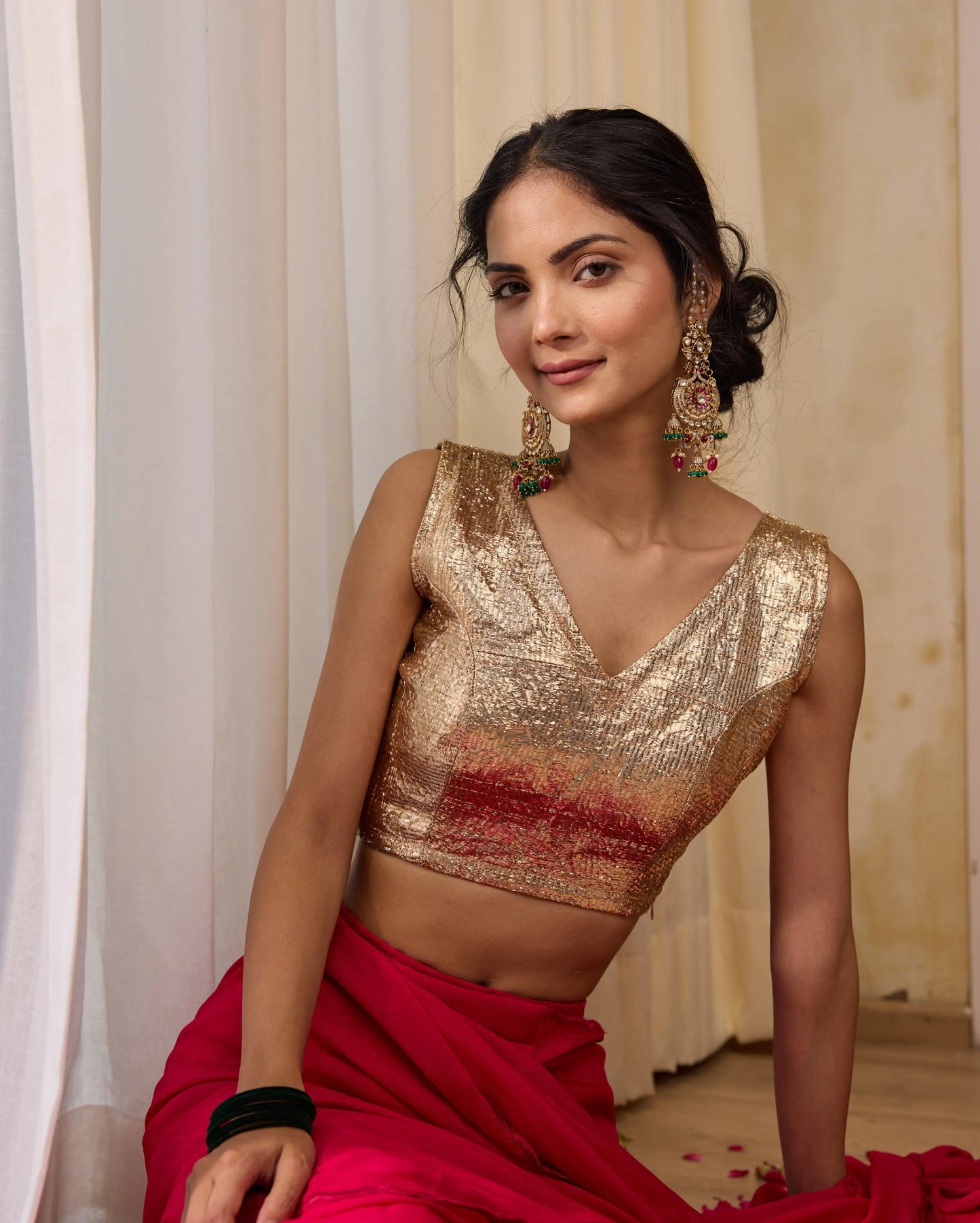 Sunshine Rose Gold Gota Blouse My Store