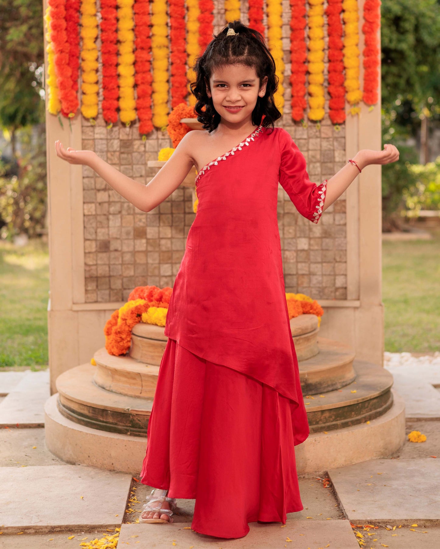 Cheery Charm Red Satin Coord Set My Store