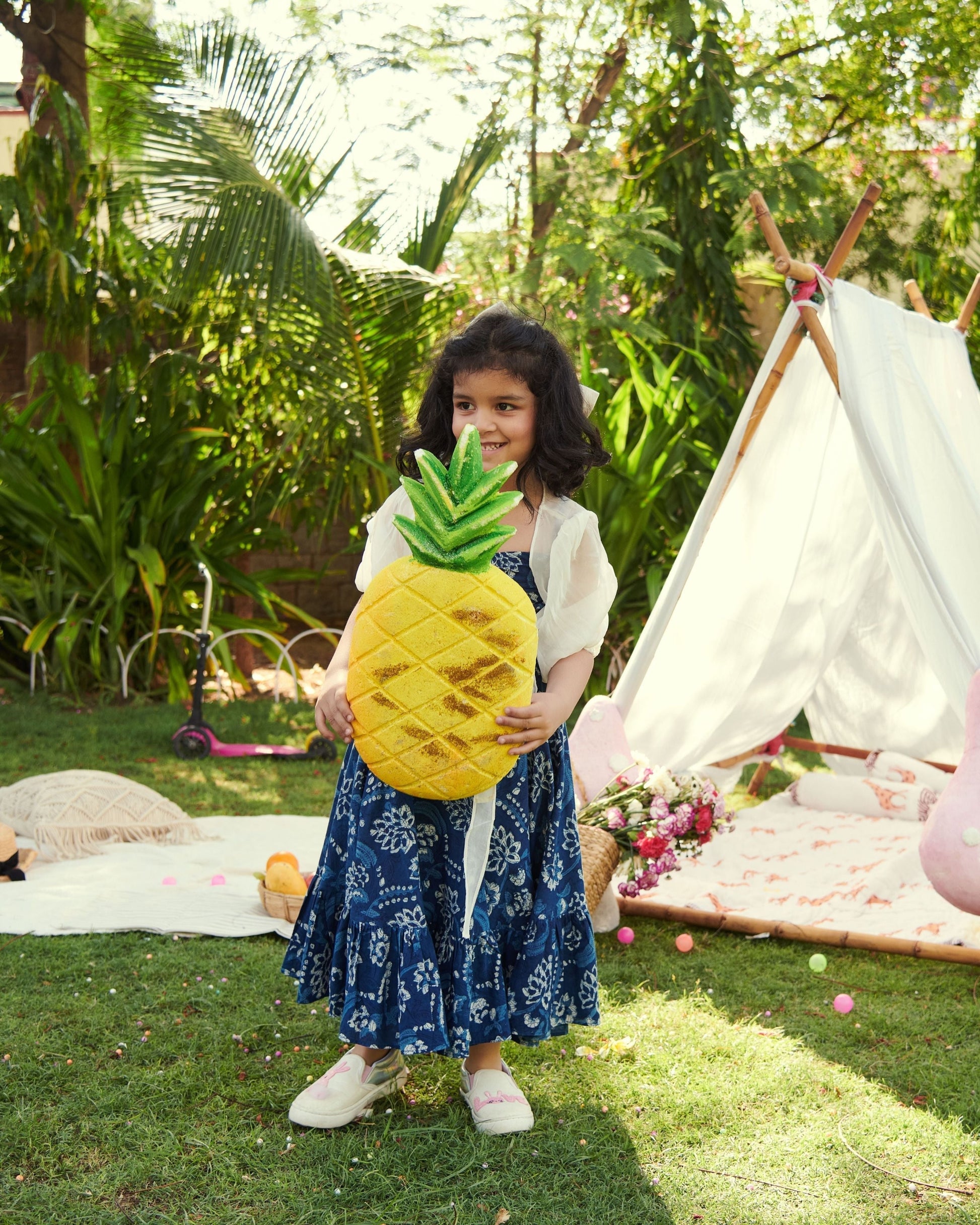 Blossom Handblock Cotton Dress My Store