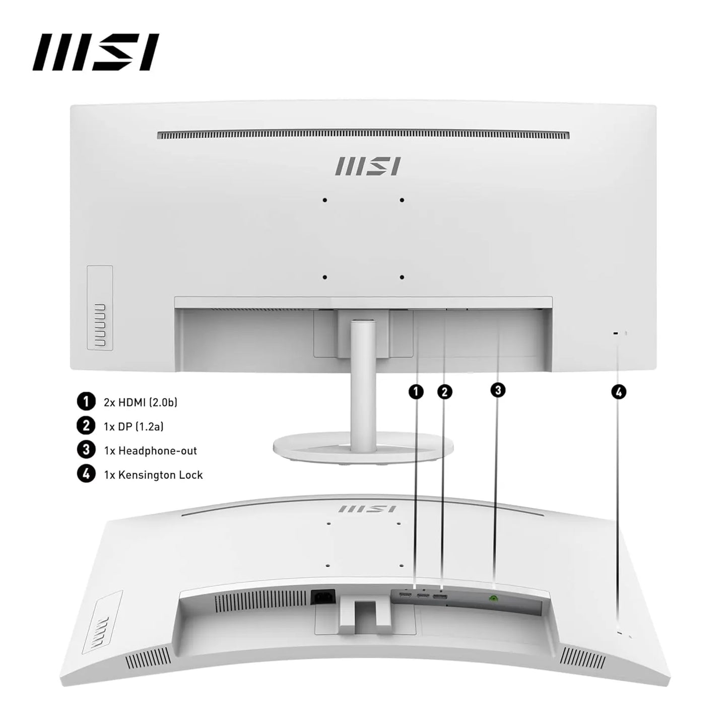 MSI PRO MP341CQW  34-Inch FHD Monitor - 3440 x 1440 Professional Curved LED Monitor