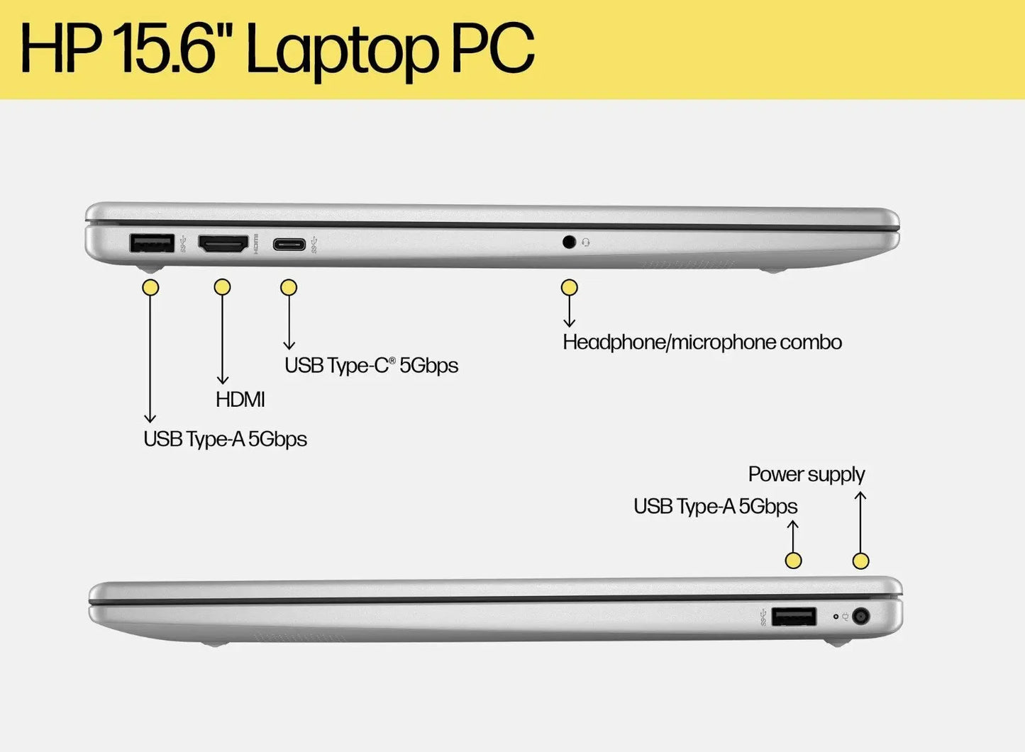 HP Laptop 15.6 Inch, 8GB RAM + 512GB SSD | 13th Generation Intel® Core™ i3 processor |  Intel® UHD Graphics | Windows 11 Home, Silver (15-fd0465TU) My Store