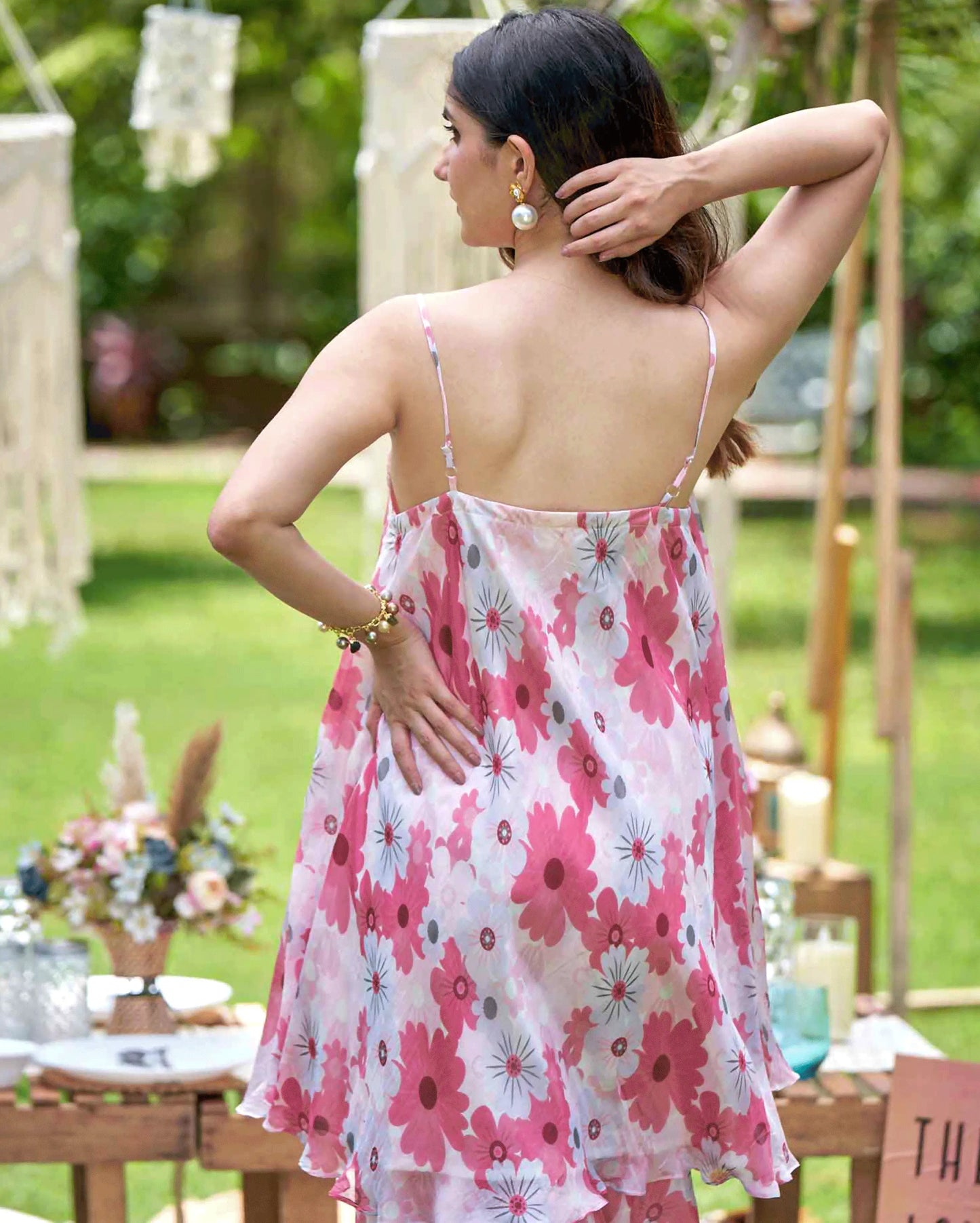 Nitara Rust Printed Silk Coord Set My Store