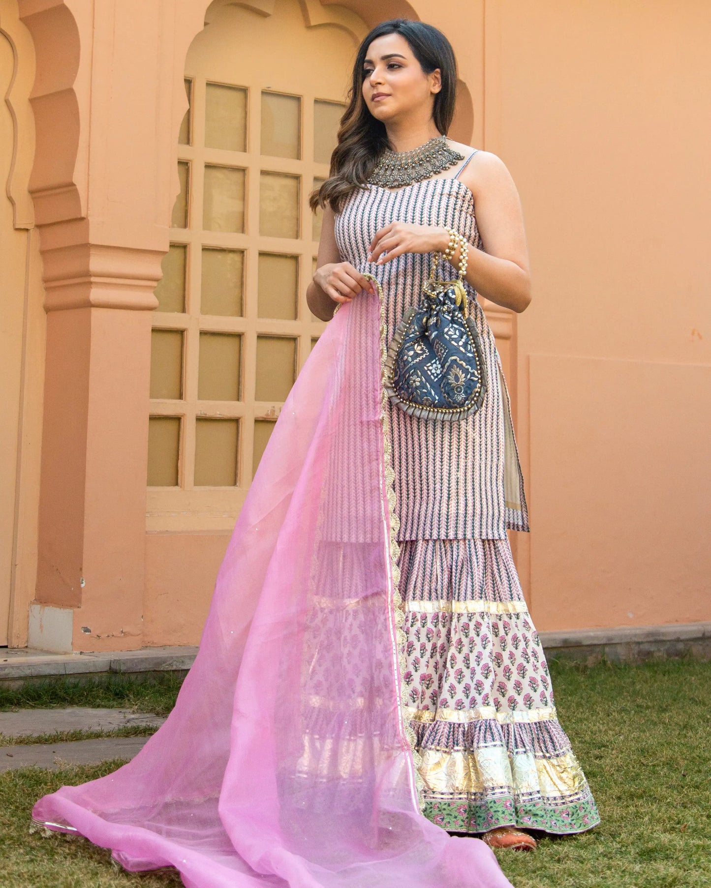 SUGAR SWIZZLE HANDBLOCK SHARARA SET My Store