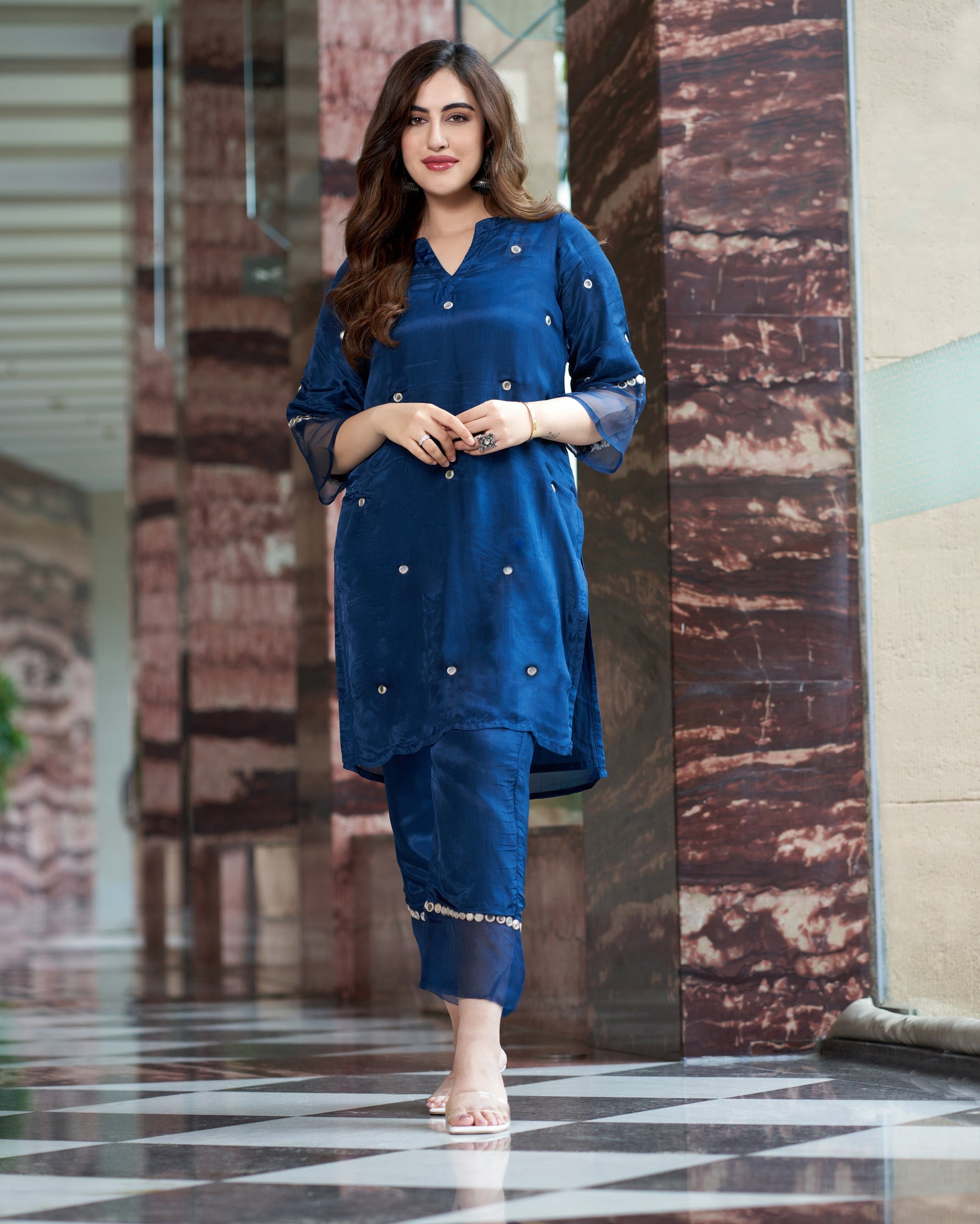 Shilp Blue Embroidered Silk Kurta Set Quick Cart