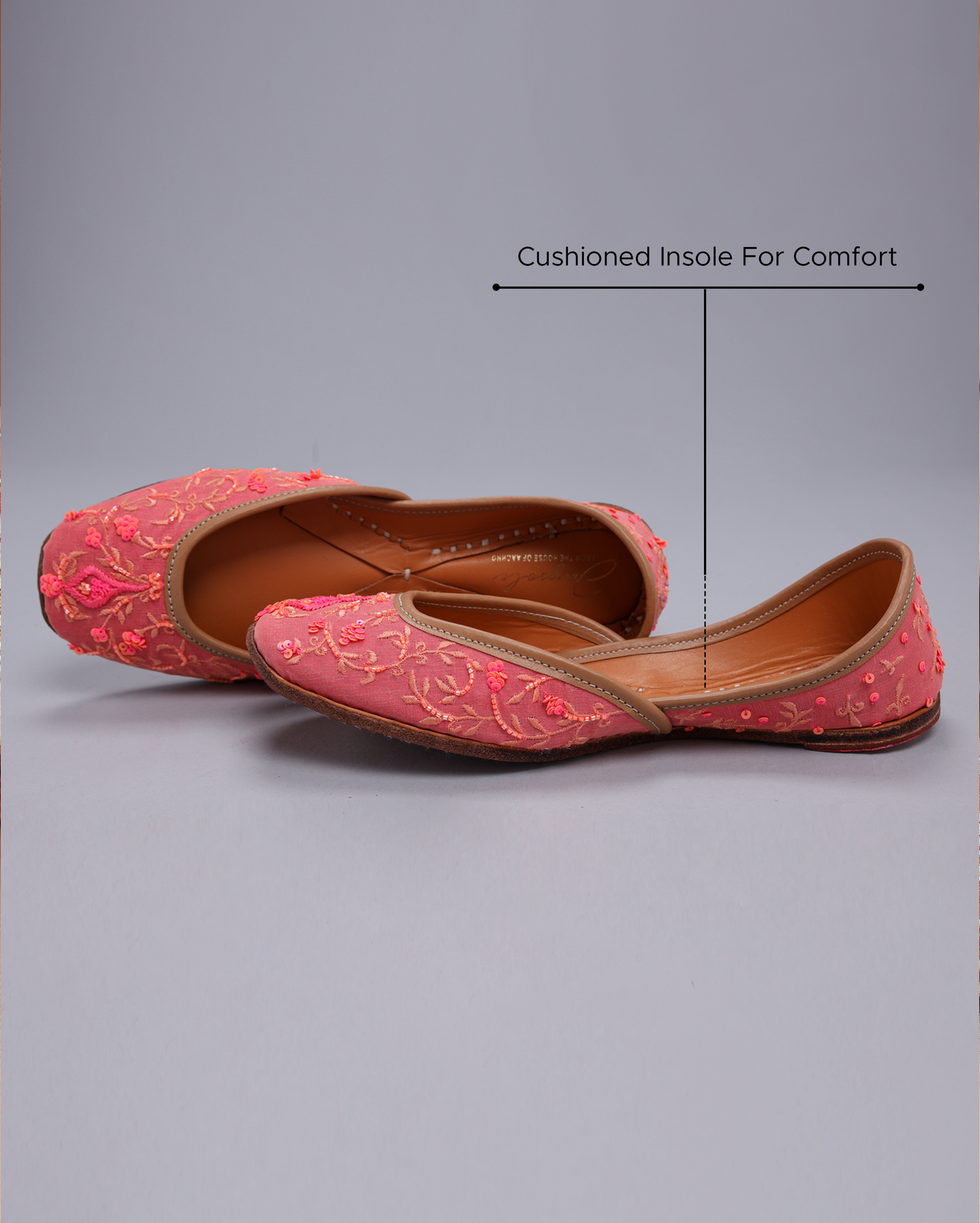 Tinsel Pink Handcrafted Jutti My Store