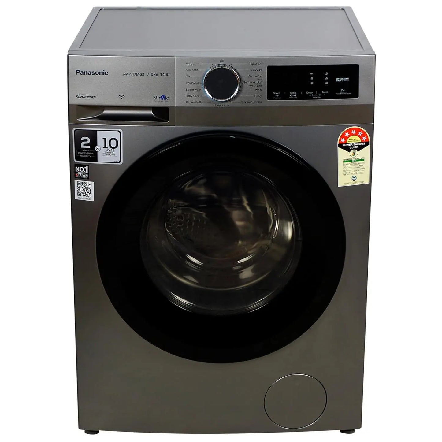 Panasonic 7 kg 5 Star Inverter Fully Automatic Front Loading Washing Machine (NA-147MG2L01) My Store