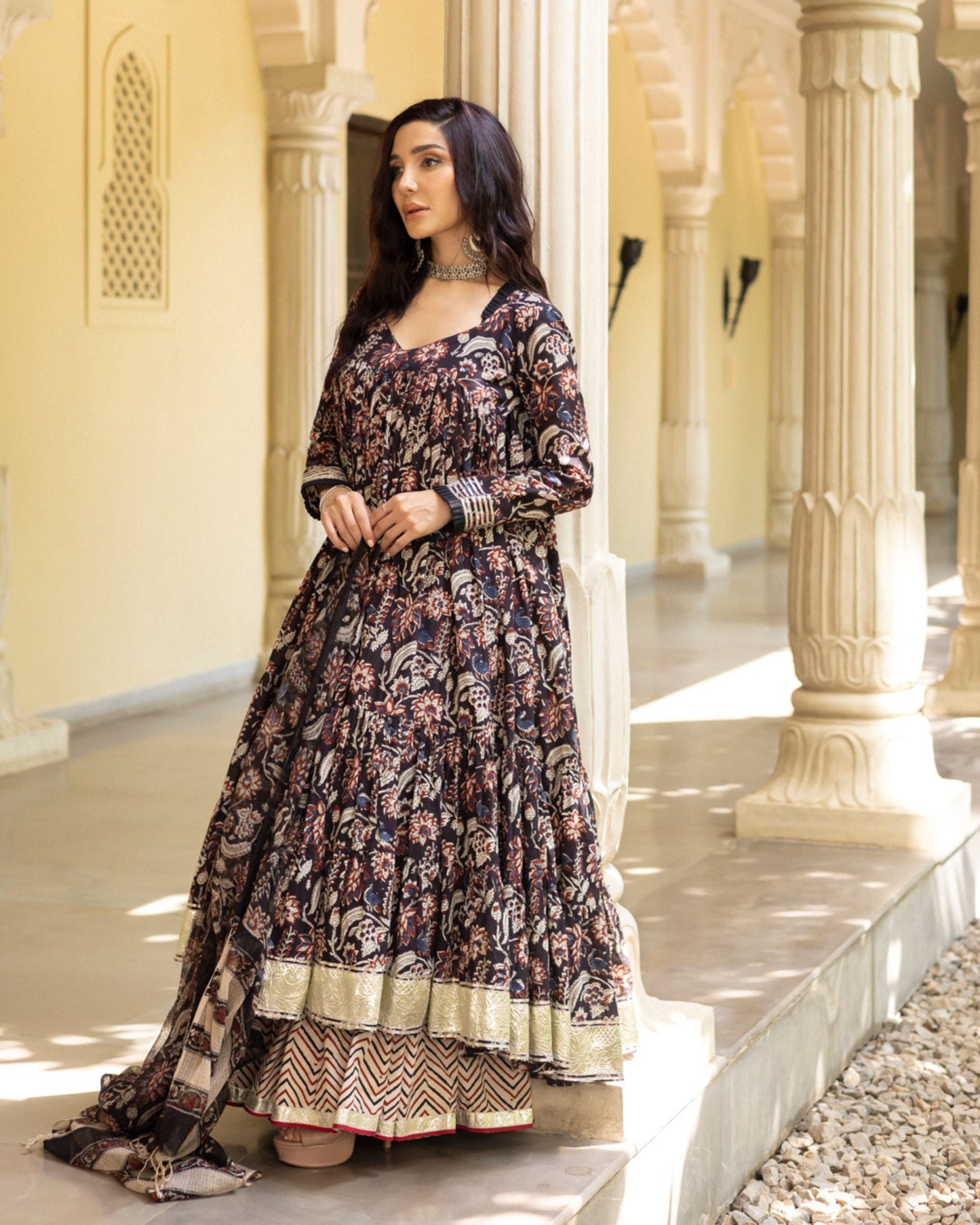 Vaniki Handblock Tier Sharara Set My Store