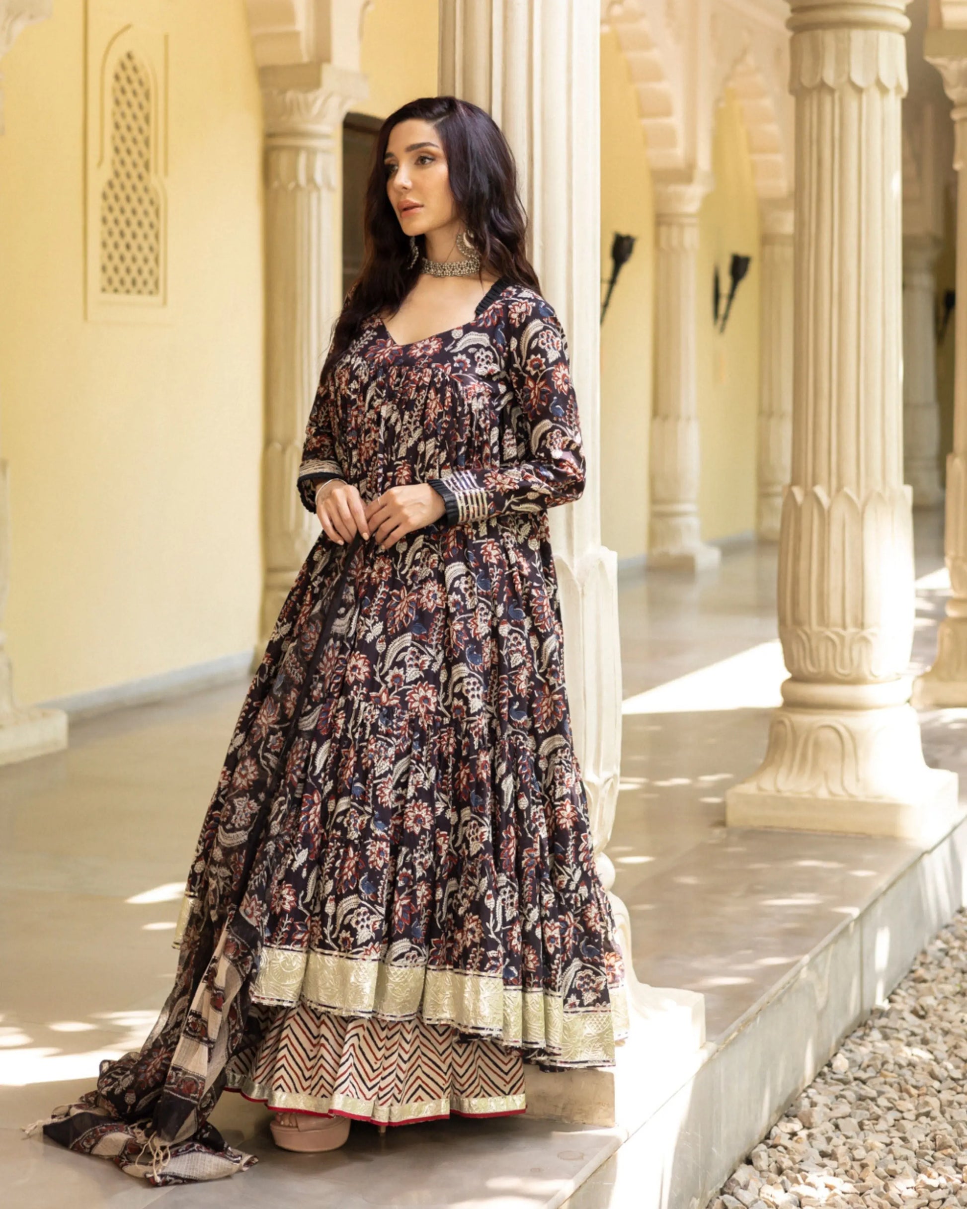 Vaniki Handblock Tier Sharara Set My Store