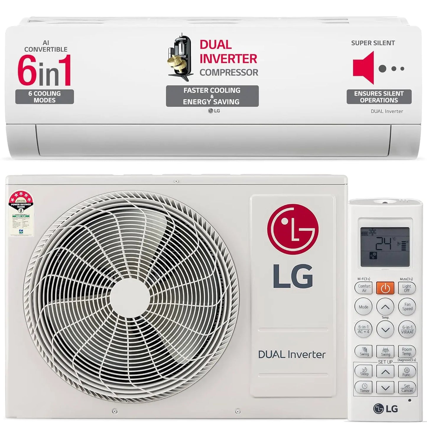 LG 1.5 Ton 5 Star AI DUAL Inverter Split AC (US-Q19HNZE.ANLG) My Store