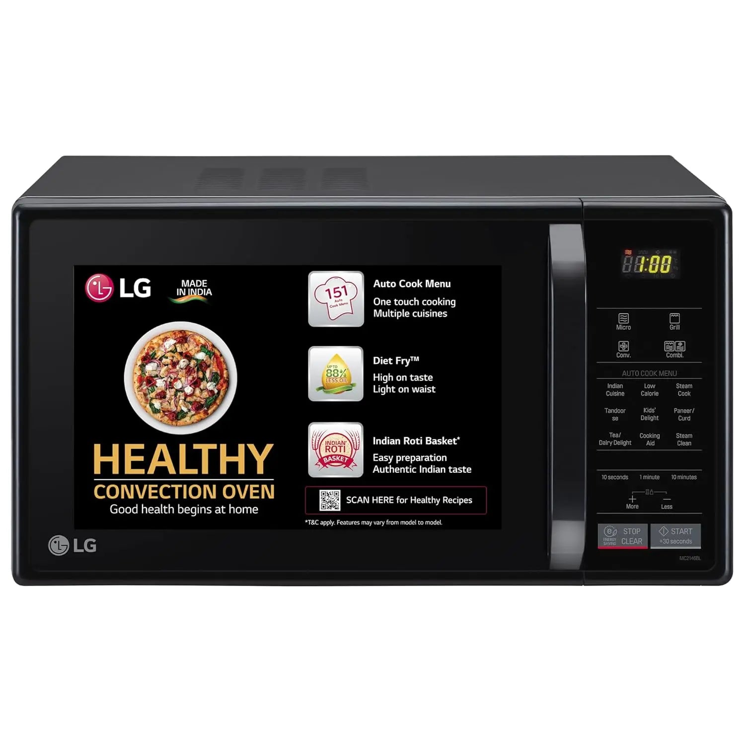 LG 21 L All In One Convection Microwave Oven (MC2146BL.DBKQILN) My Store