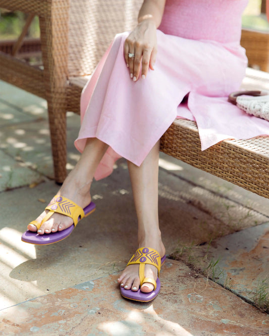 Thistle Yellow Kolha Flats My Store