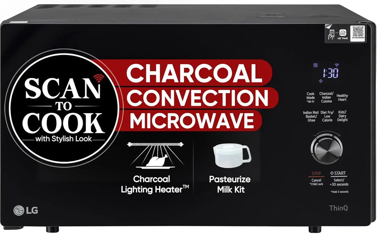 LG 28 L Wi-Fi Enabled Charcoal Convection Healthy Microwave Oven (MJEN286UFW.DBKQILN) My Store