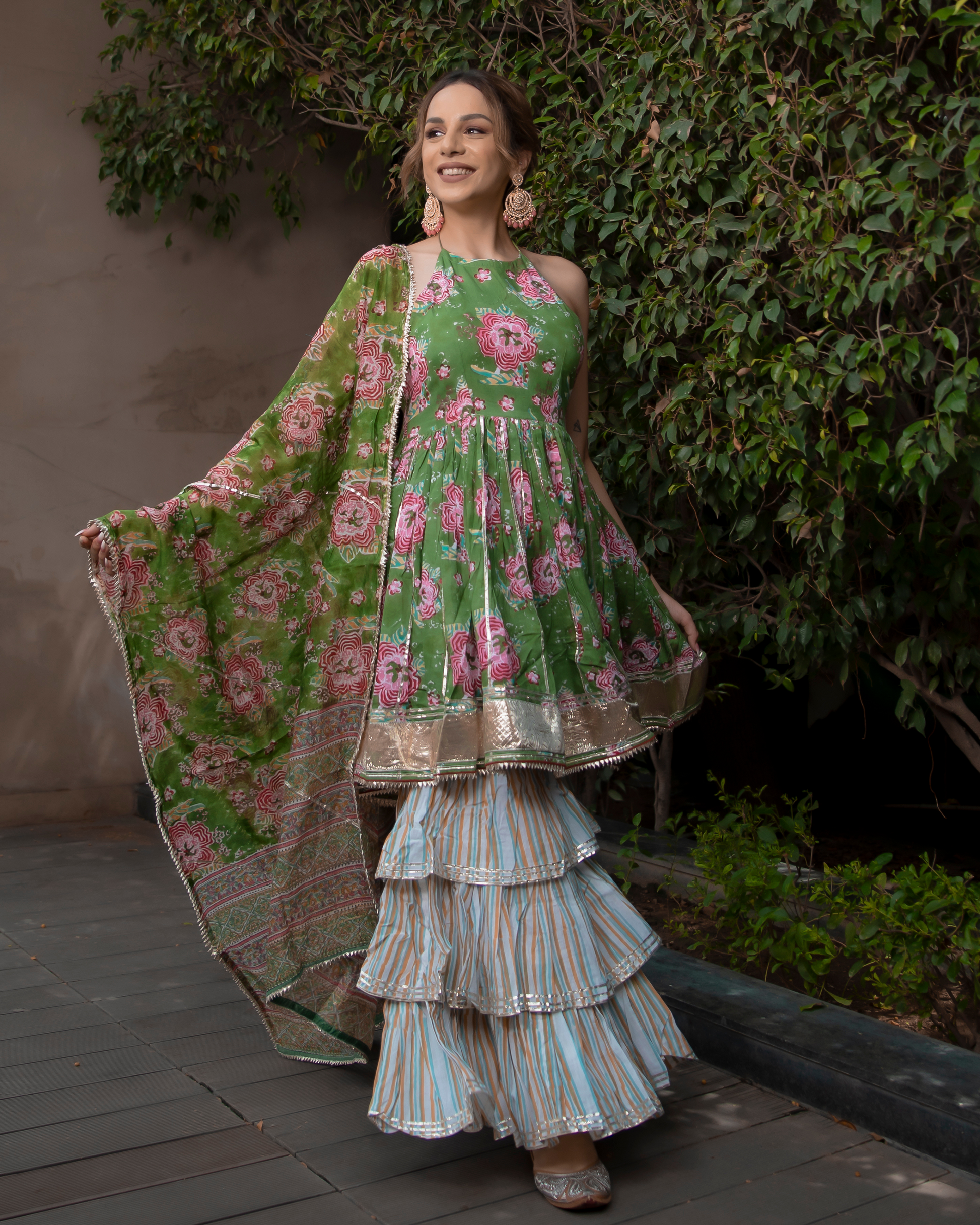 Secret Garden Handblock Gota Sharara Set Quick Cart