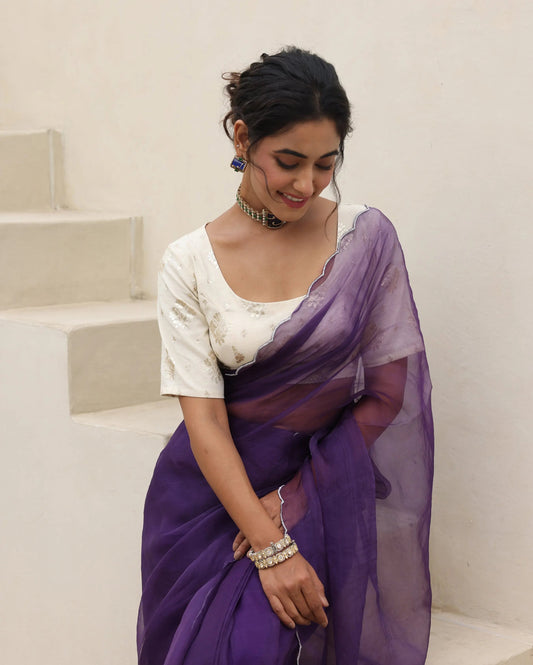 Noor White Jacquard Blouse My Store