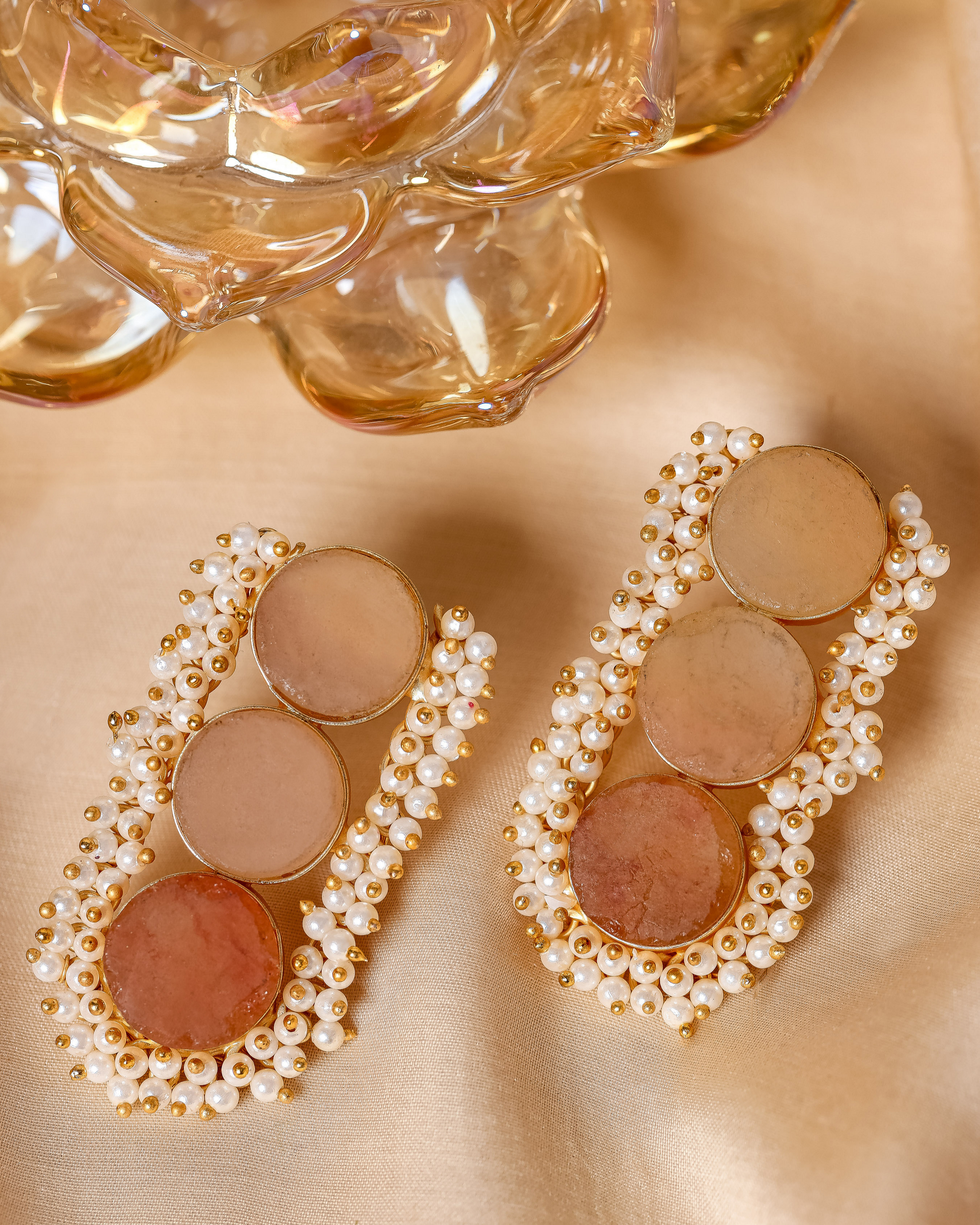 Gold Palace Handcrafted Brass Earrings Quick Cart