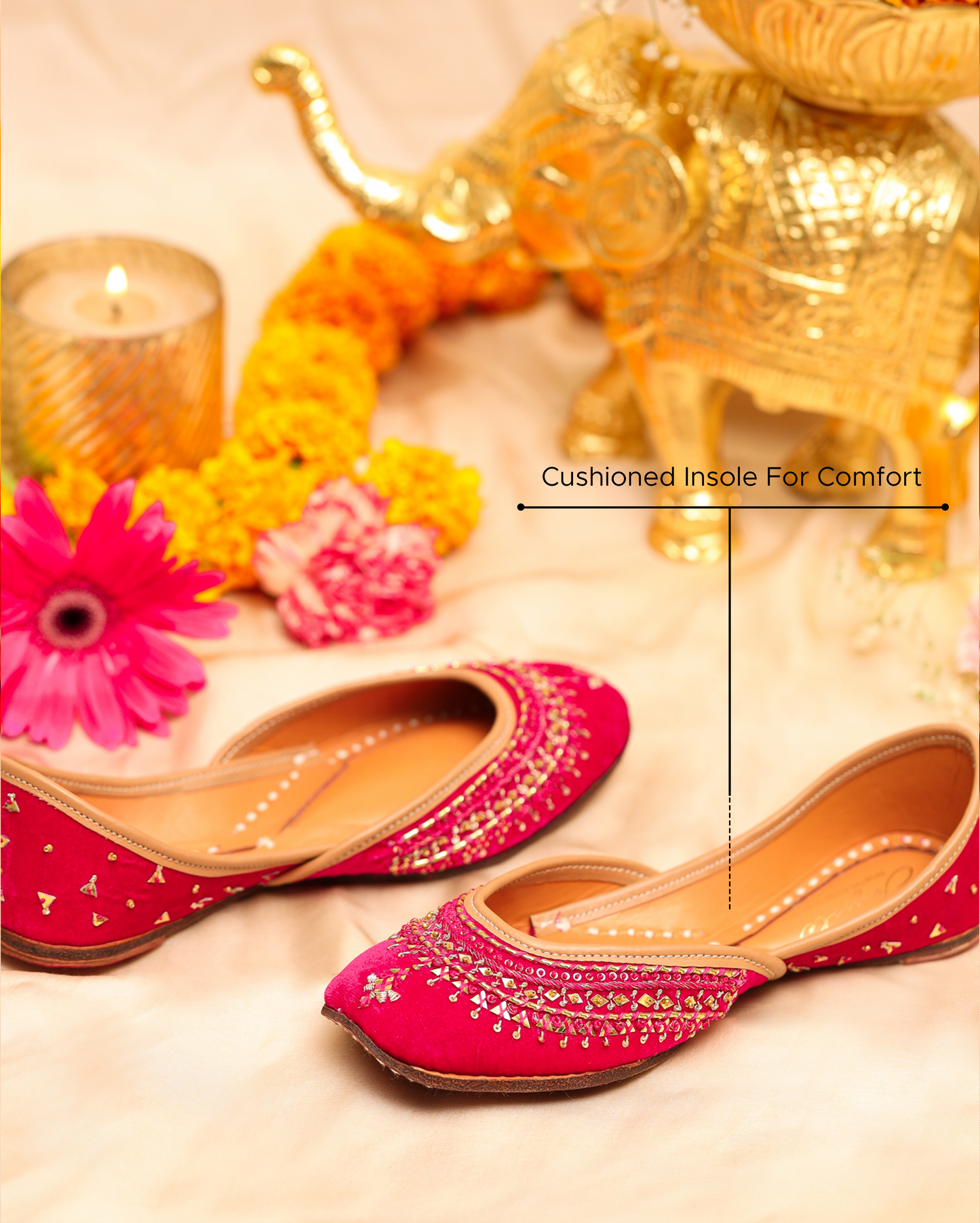 Sparkle Pink Handcrafted Jutti My Store