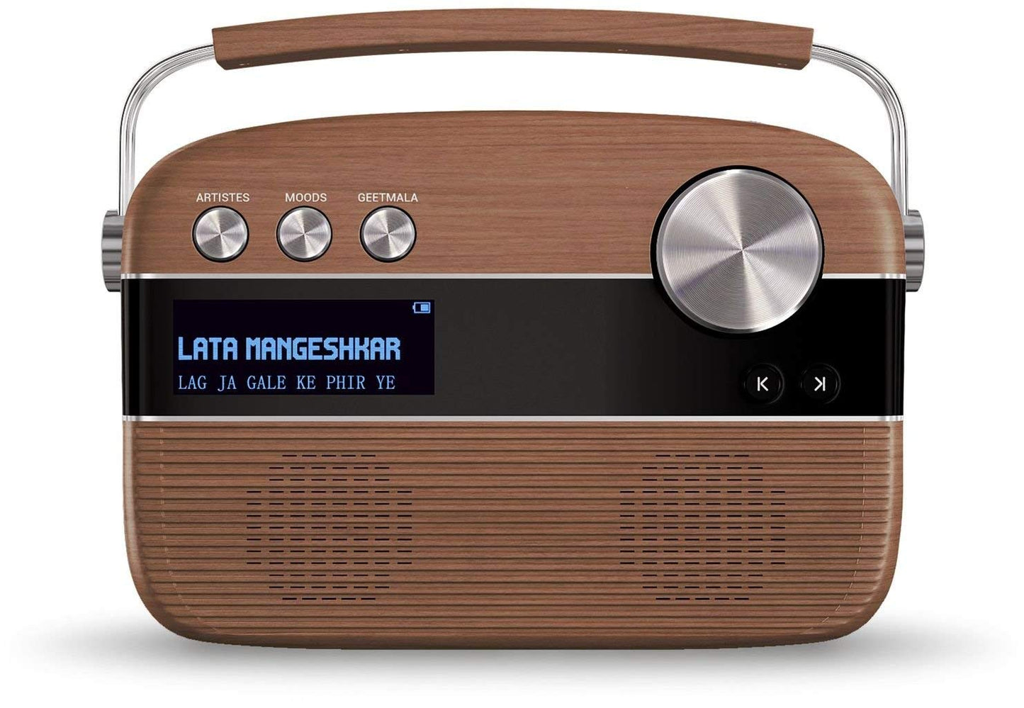 Saregama Carvaan Portable Wireless Speaker with USB FM Bluetooth & 5000 Pre Installed Songs - Oakwood Brown