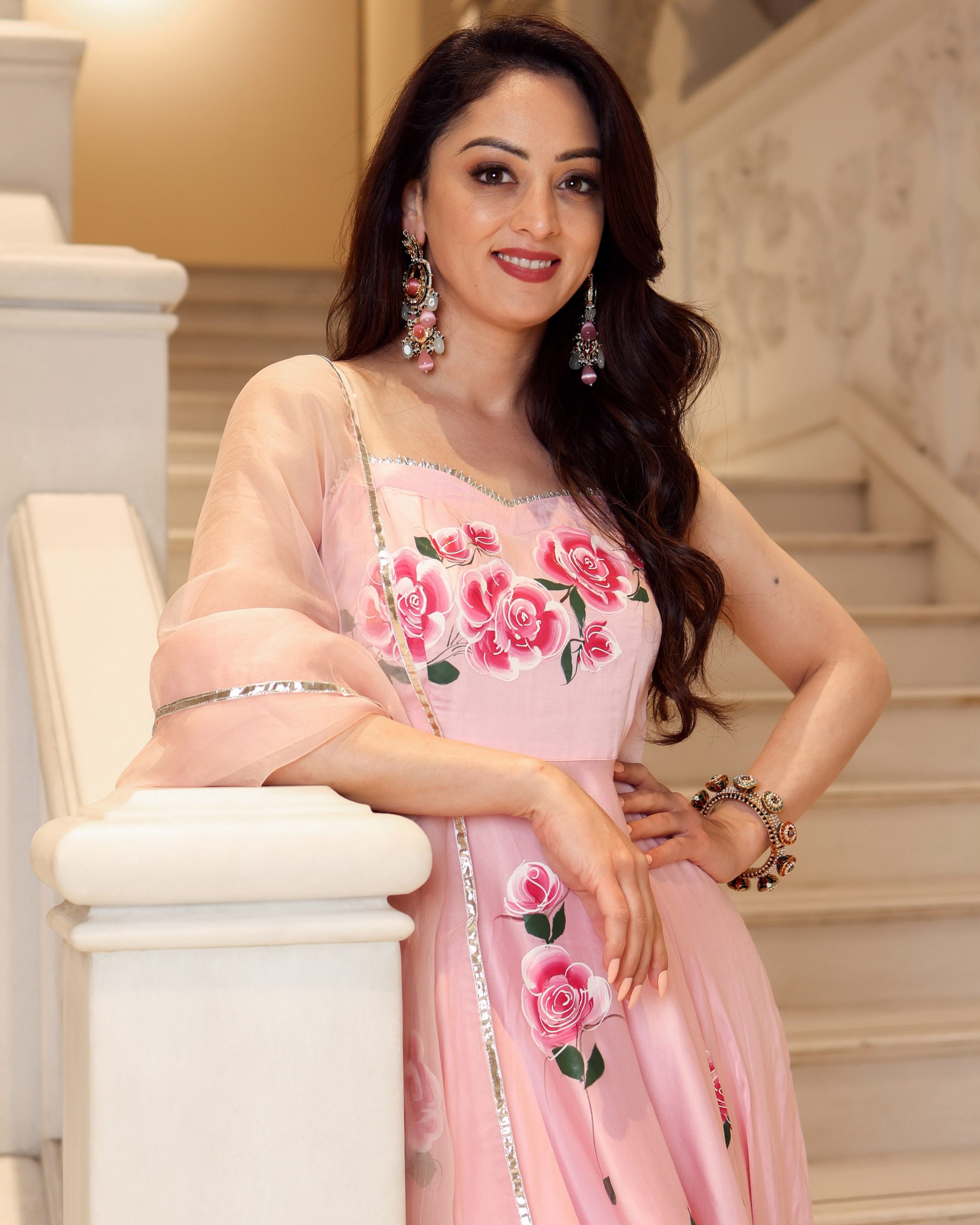 Pink Marble Handpainted Suit Set Quick Cart