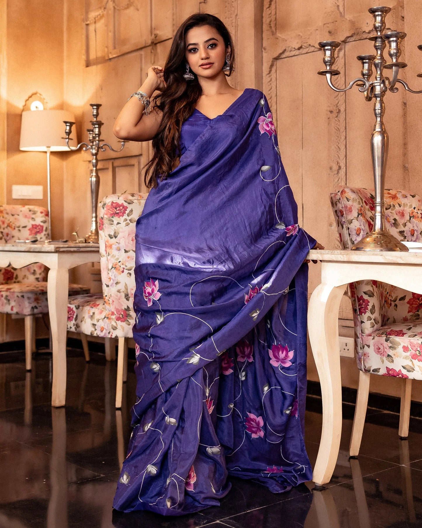 Sarang Handpainted Silk Saree My Store