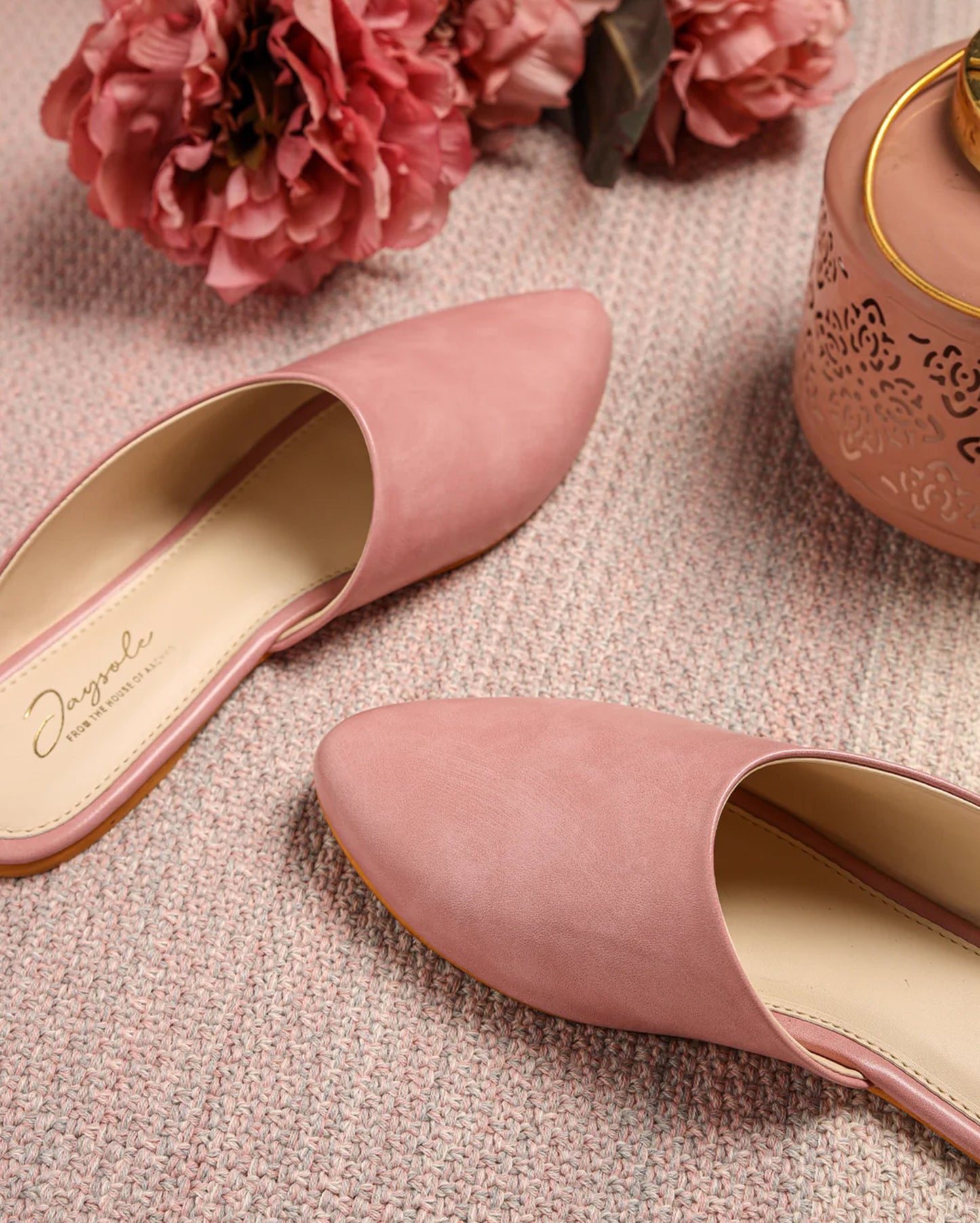 Cradle Pink Leather Mules My Store