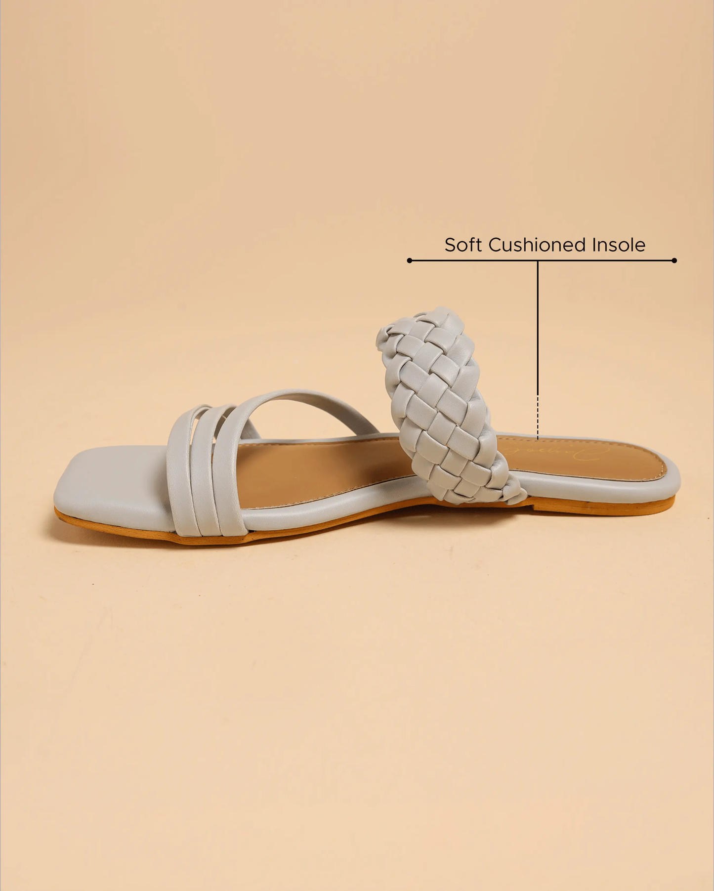 Sky Heart Open Toe Flats My Store