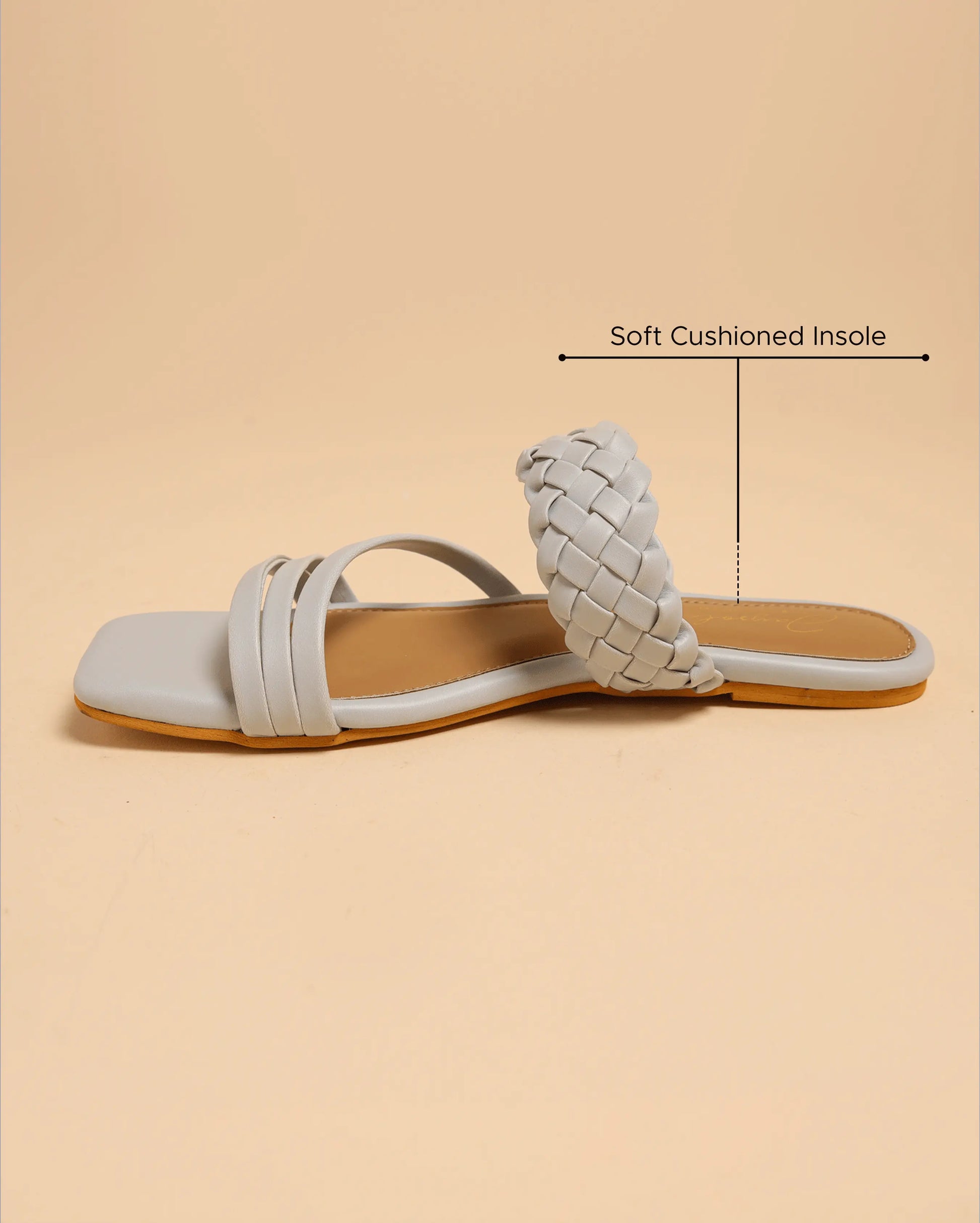 Sky Heart Open Toe Flats My Store