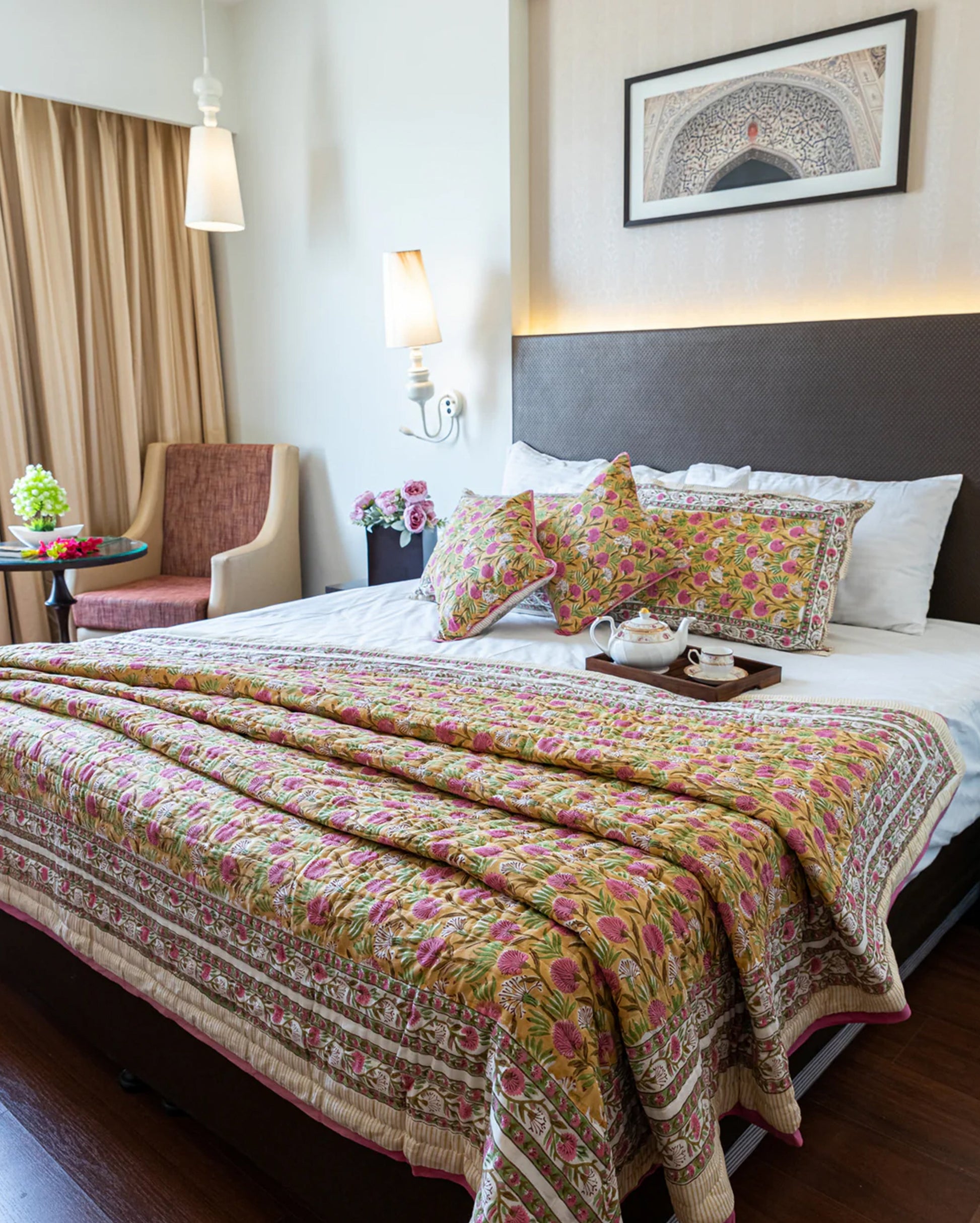 Gold Dust Handblock Printed Bedding Set My Store