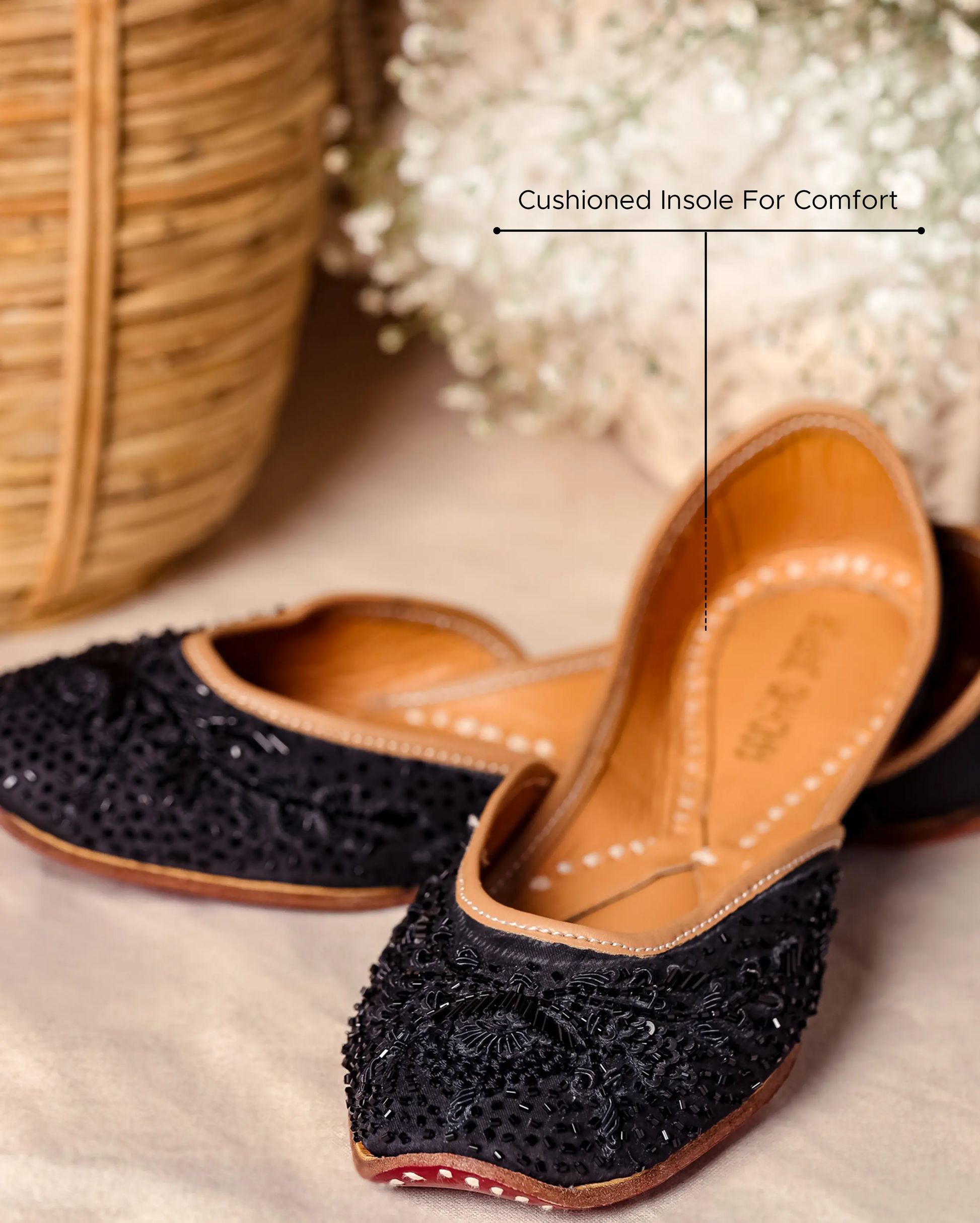 Coal Black Handcrafted Jutti My Store