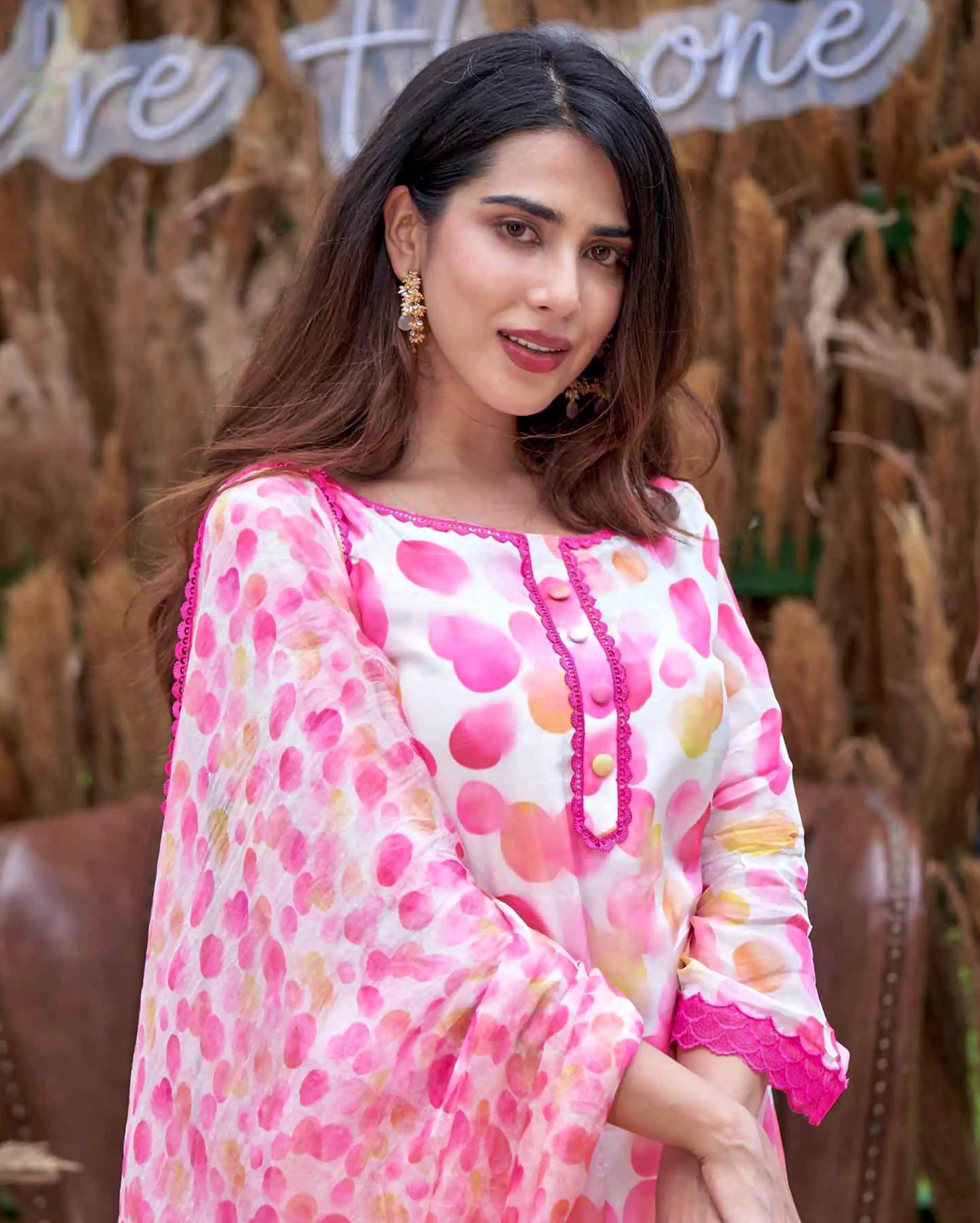 Riddhi White Printed Silk Suit Set My Store