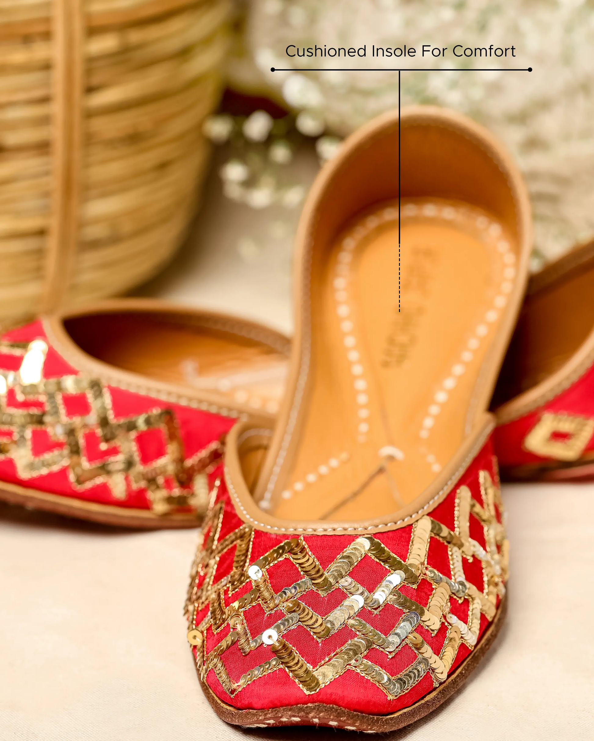 Red Mahogany Handcrafted Jutti My Store