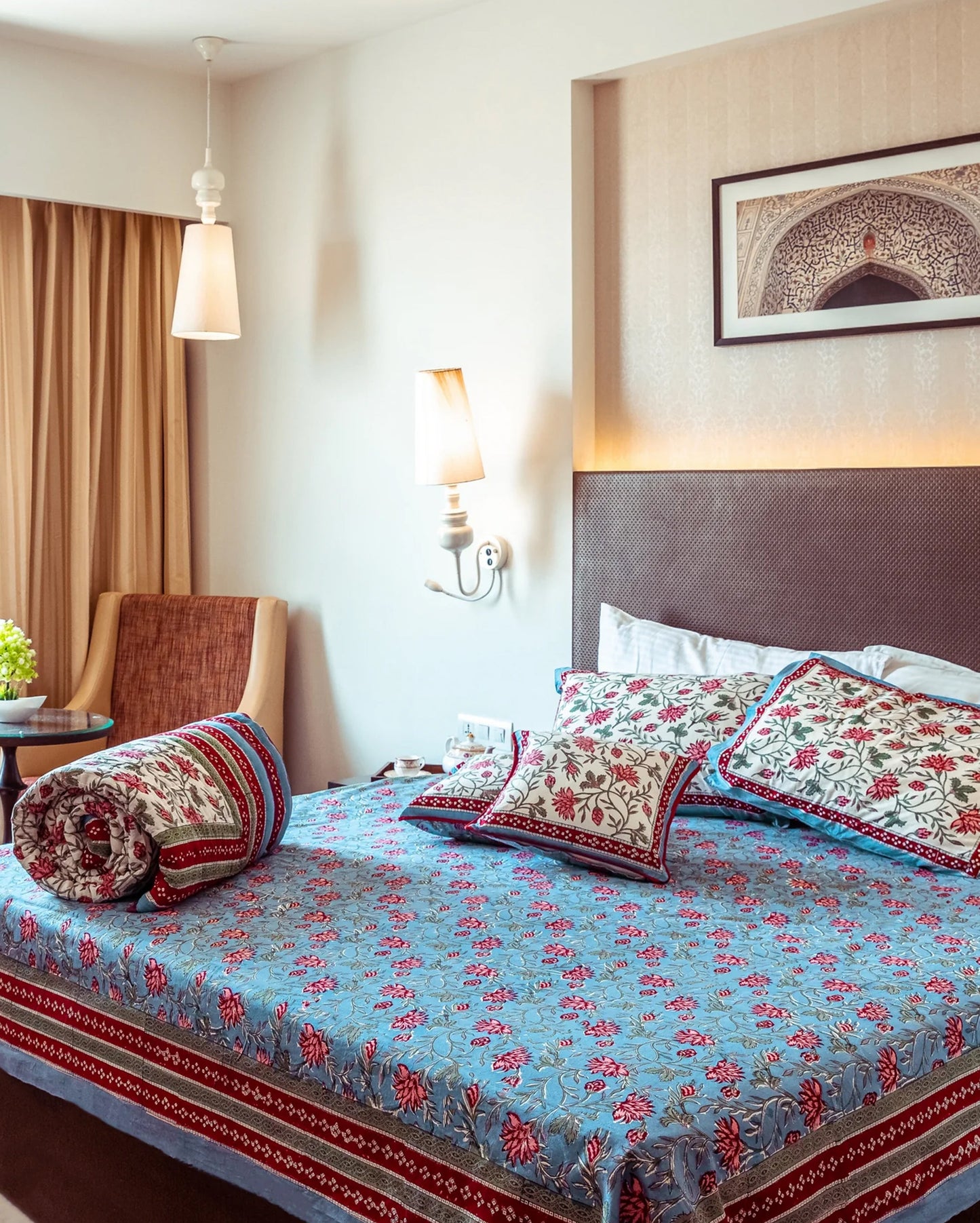 True Blue Handblock Printed Bedding Set My Store