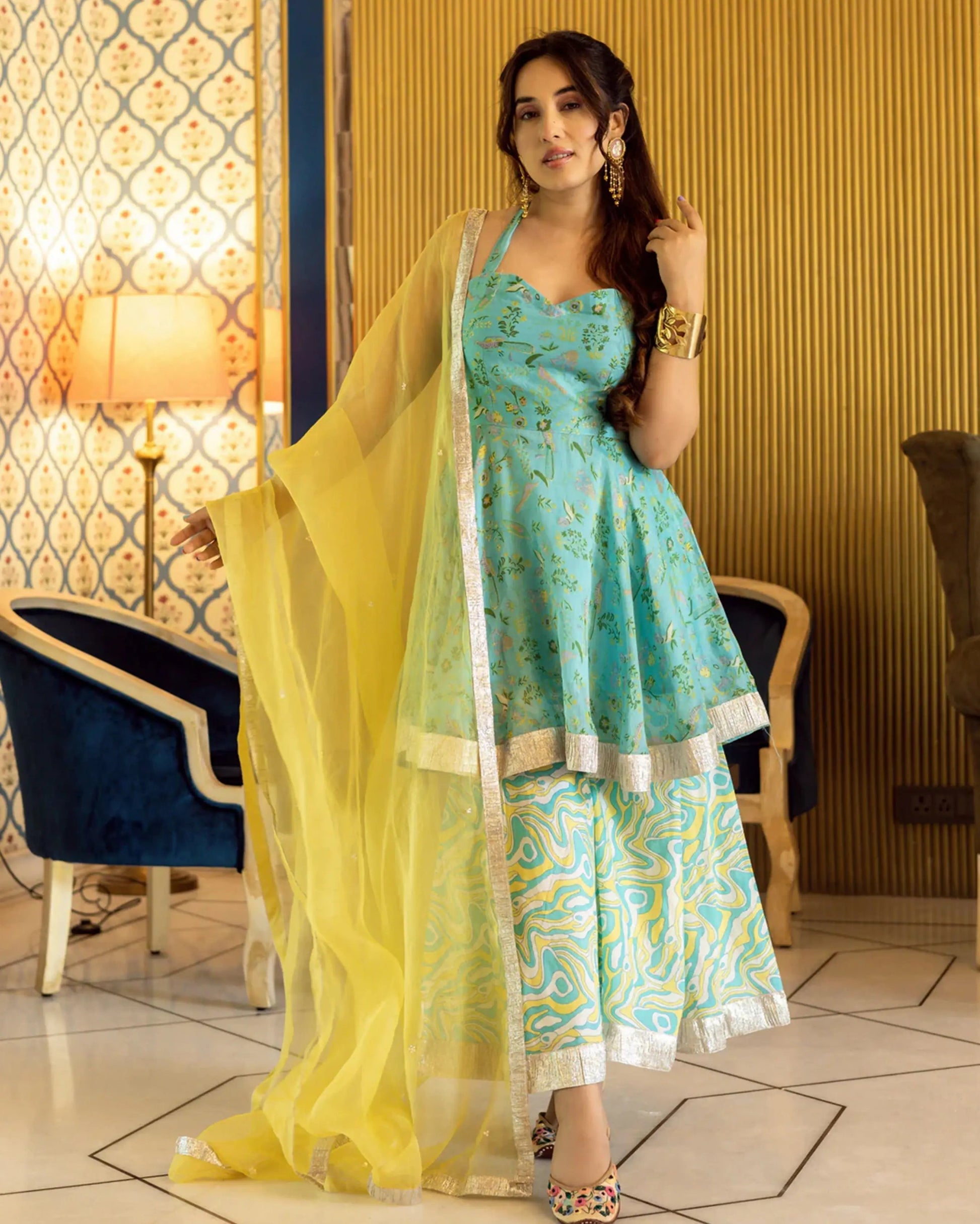 Firosa Chanderi Sharara Set My Store