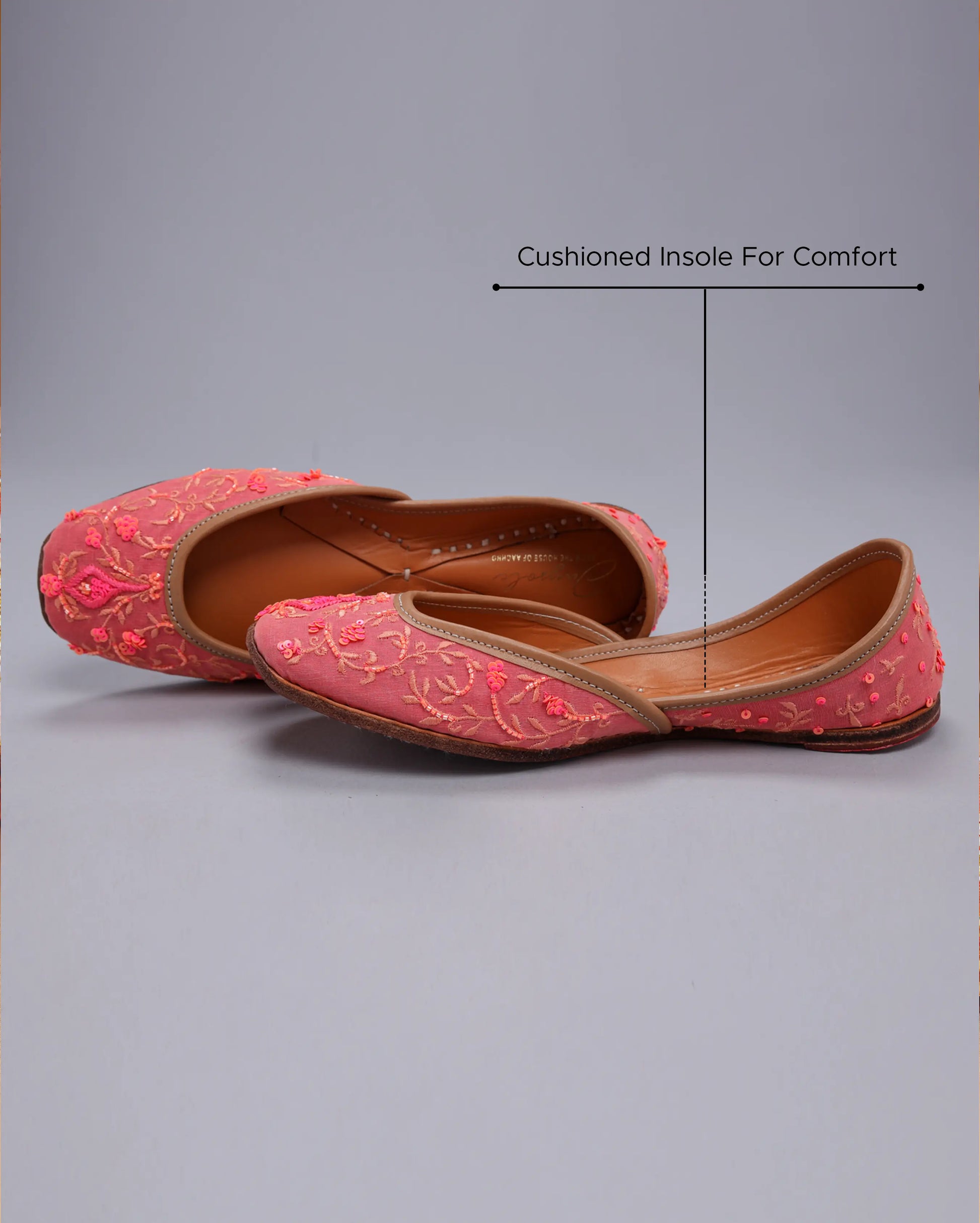 Tinsel Pink Handcrafted Jutti My Store