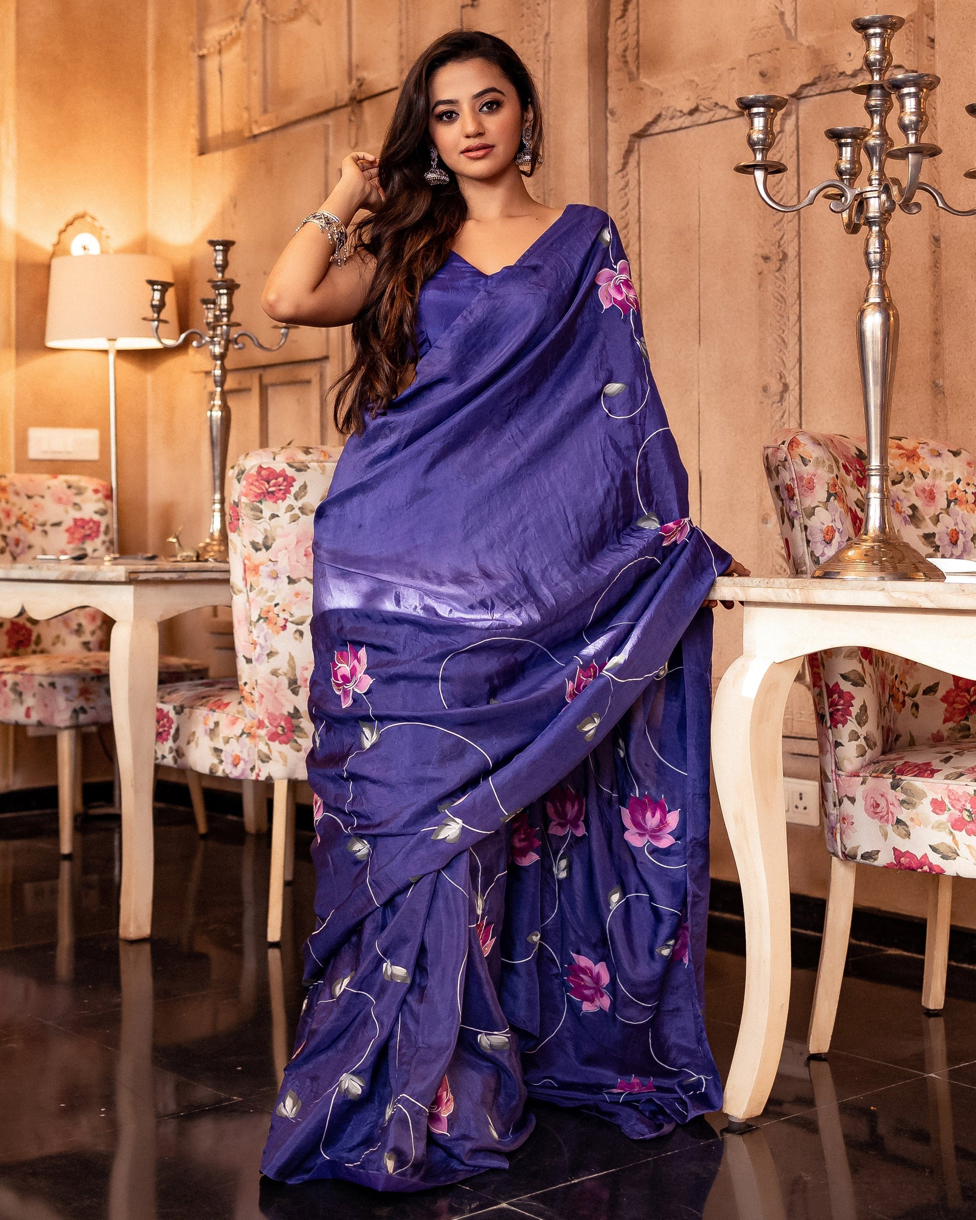 Sarang Handpainted Silk Saree My Store