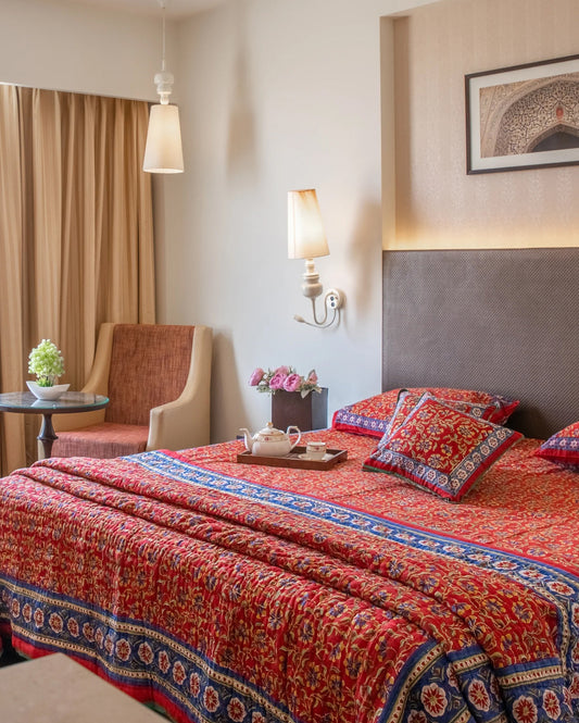 Rojo Handblock Printed Bedding Set My Store