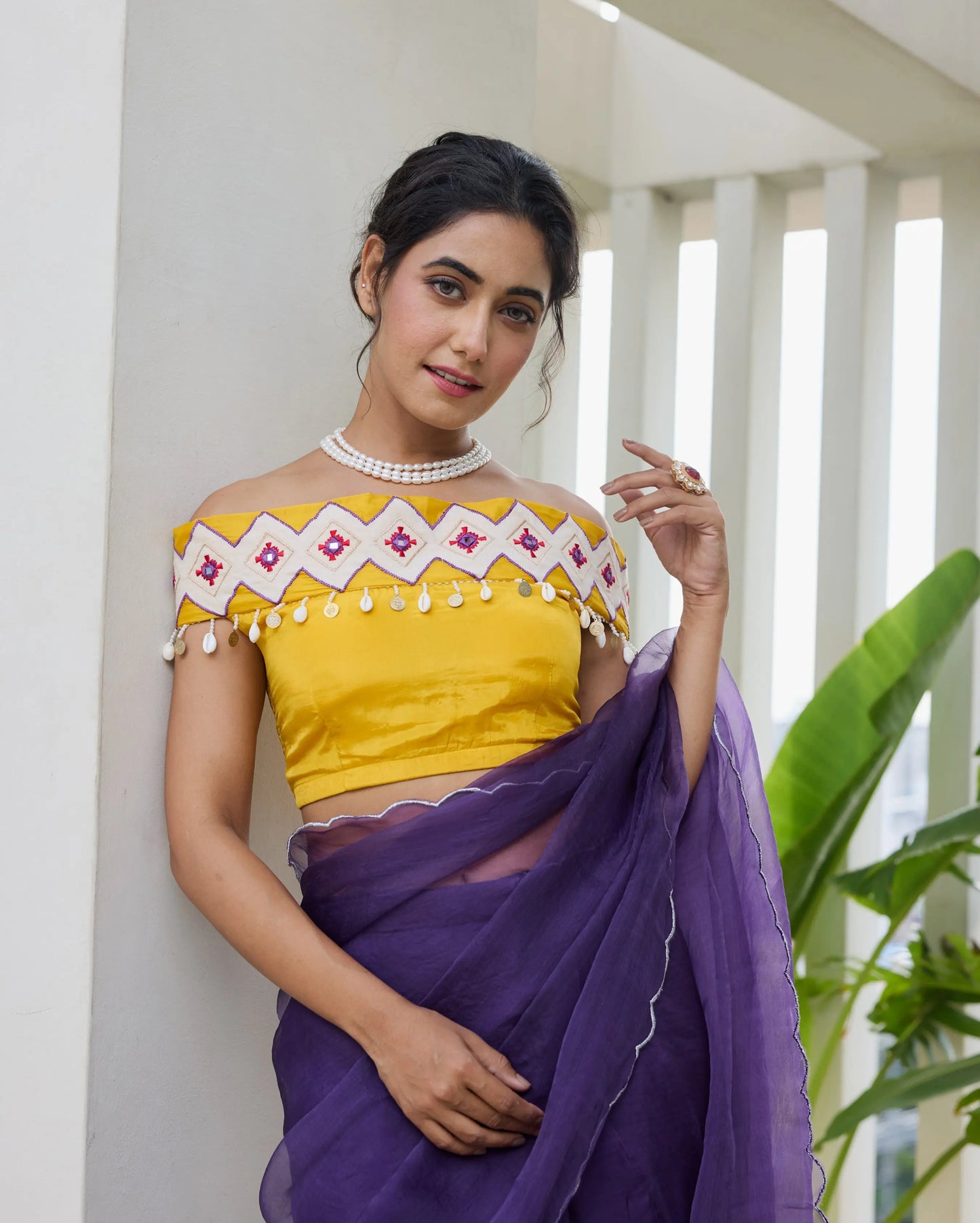 Gypsy Wave Mustard Silk Embroidered Blouse My Store