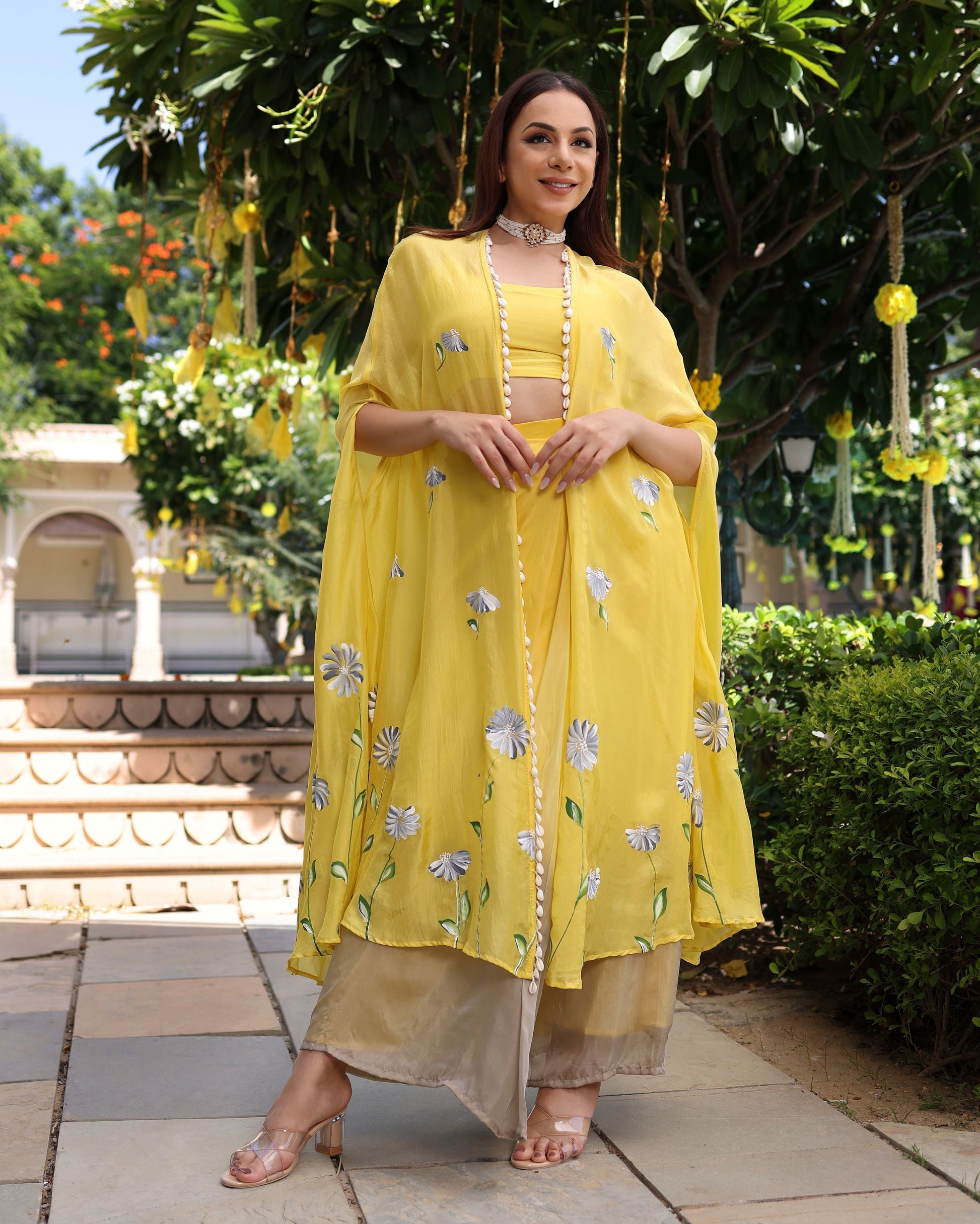 Sagnika Yellow Ombre Silk Coord Set Quick Cart